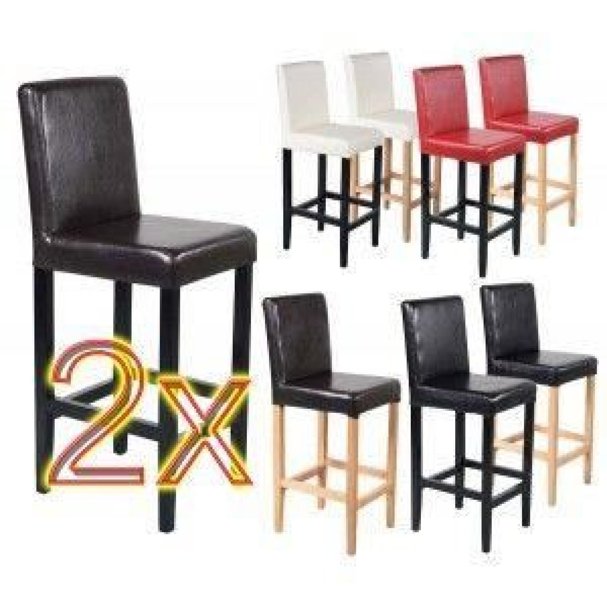 2 tabourets / chaises de bar Vicenza cuir
