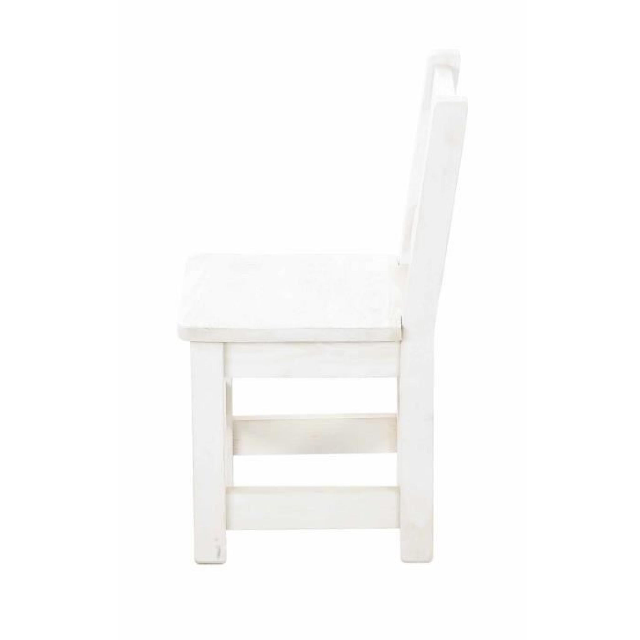 2 x Mini chaise rustique pin massif avec coeur blanche Terroir pas cher