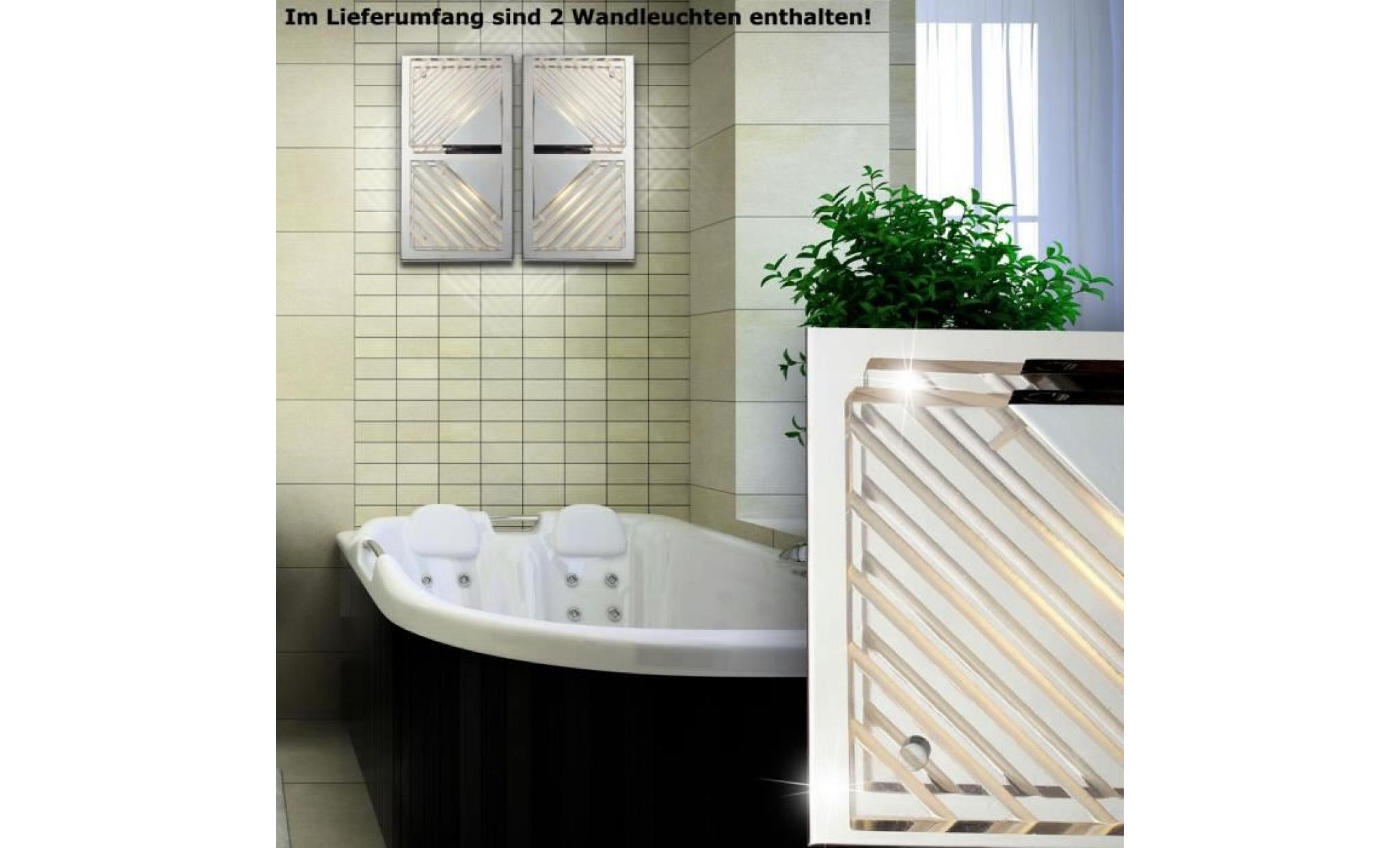 2 x plafonnier led cob applique chrome aluminium lampe couloir salle de bains pas cher