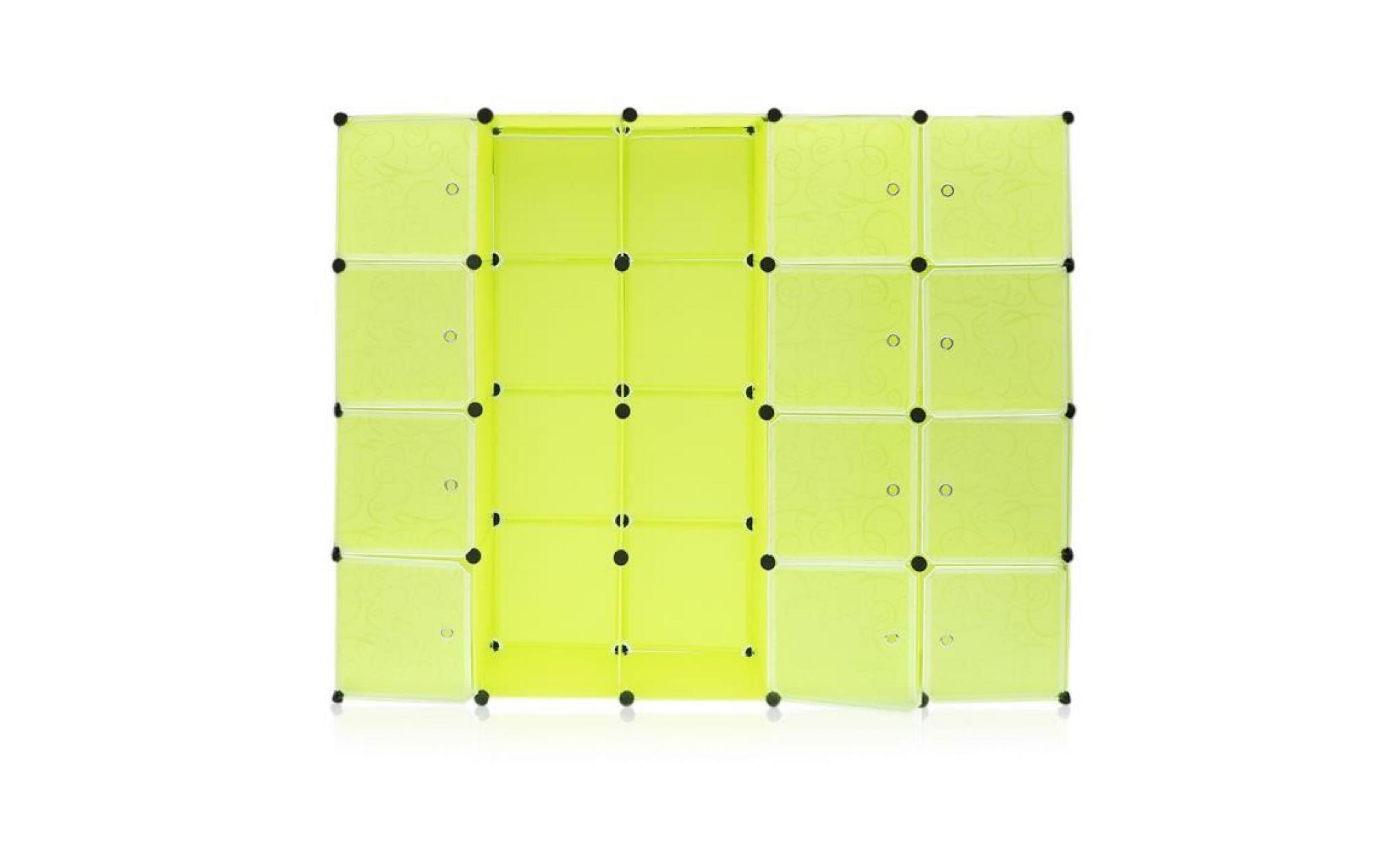 20 armoire penderie cubes étagère de rangement modulables plastiques   blanc