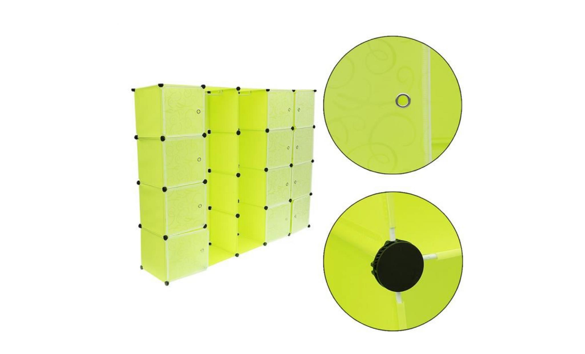20 armoire penderie cubes étagère de rangement modulables plastiques   blanc pas cher