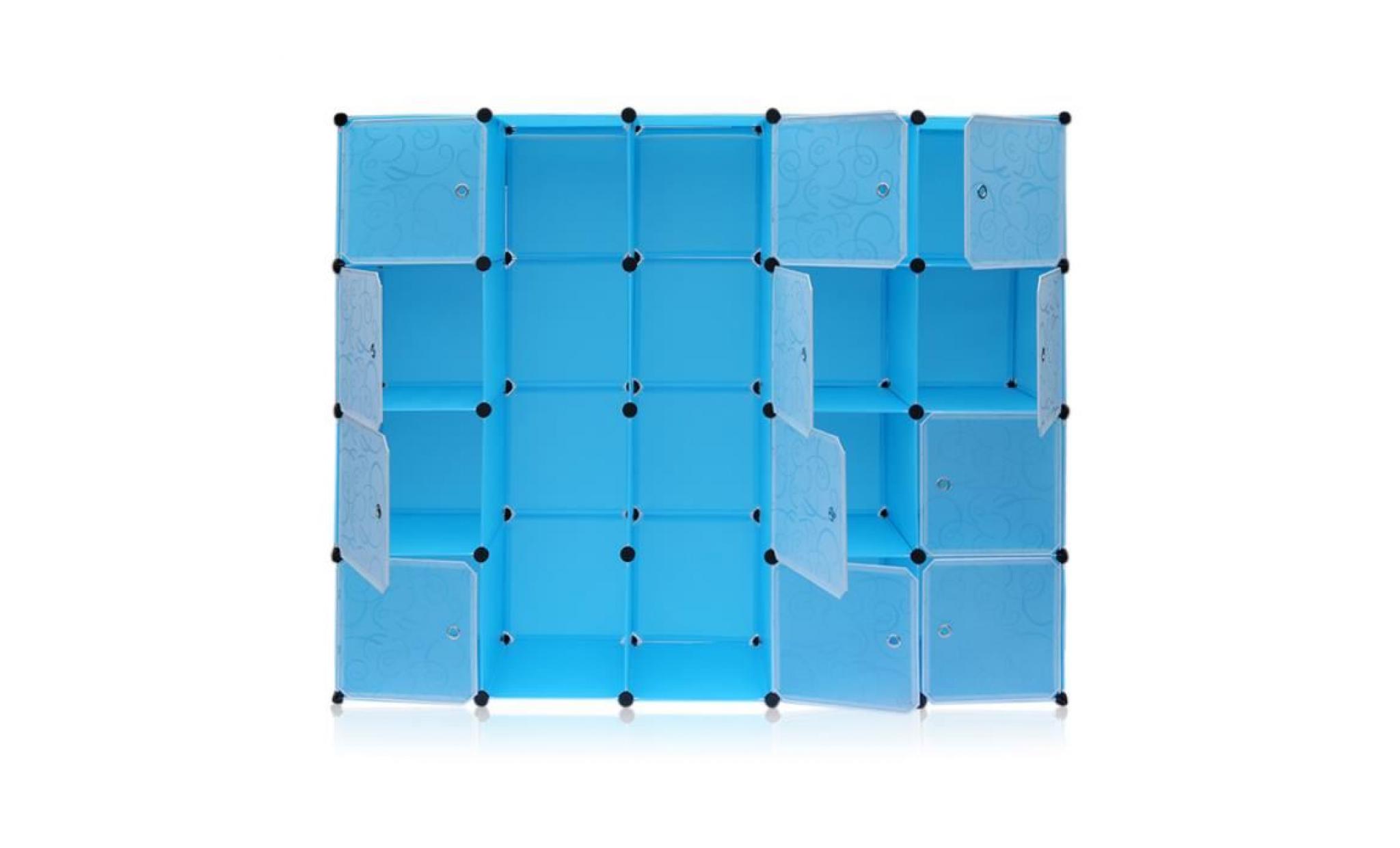 20 cube bleu diy armoire de rangement en résine magic plastique piece 140 * 35 * 175cm pas cher