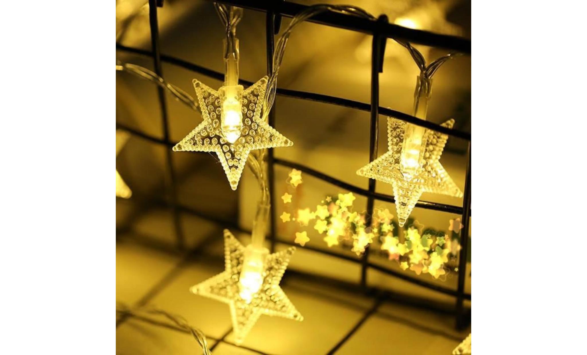 20 led battery box garden christmas party five pointed star string lights colour yu76