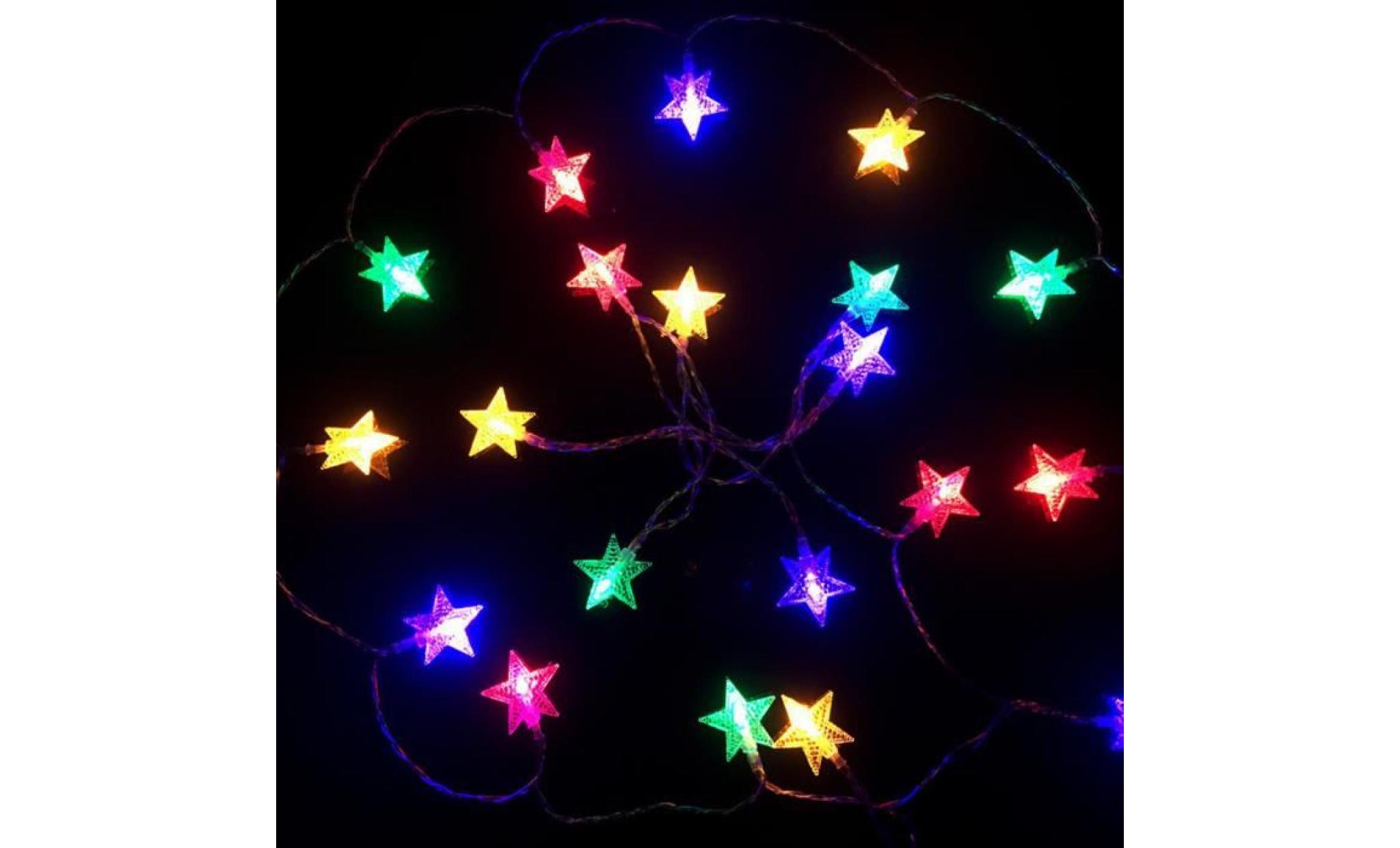 20 led battery box garden christmas party five pointed star string lights colour yu76 pas cher