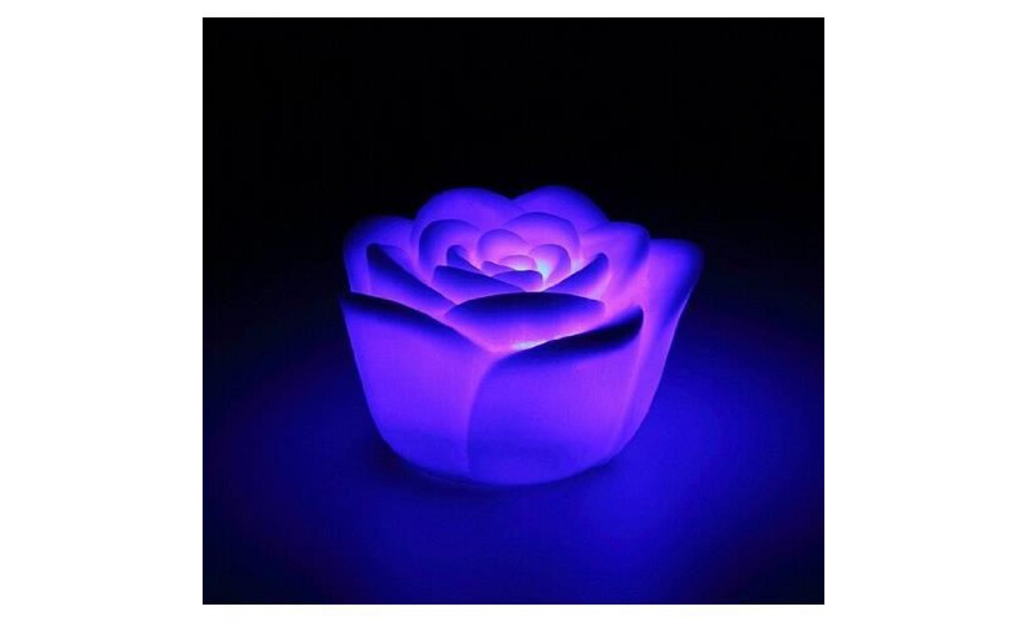 20 pcs changement 7 couleurs led rose fleures lampe bougie romantique du soir