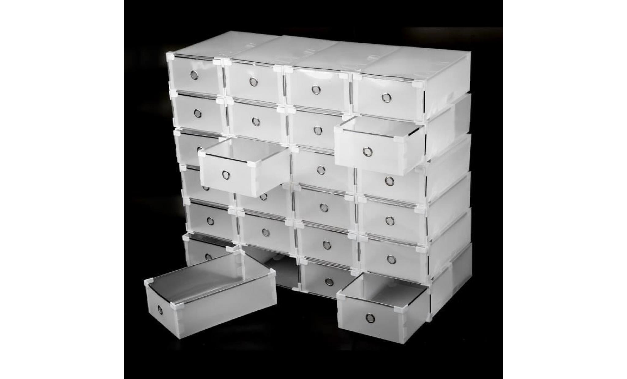 24pcs pliant boîtes à chaussures transparent portable box de rangement