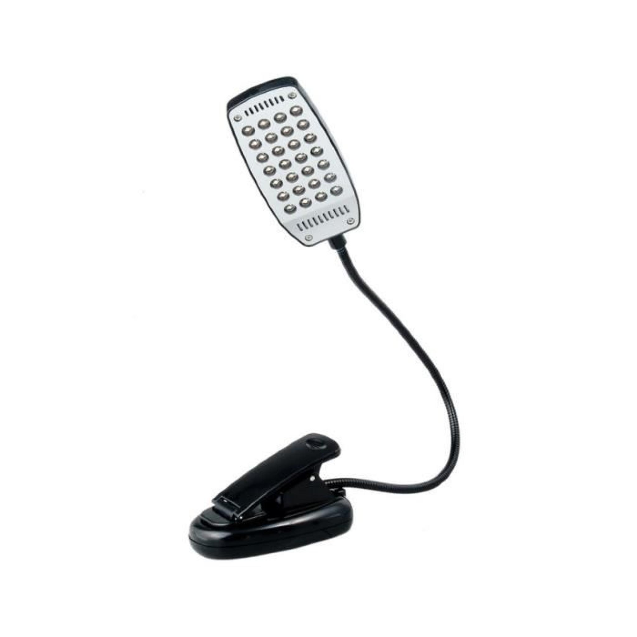 28-LED lampe de bureau avec pince (Noir)
