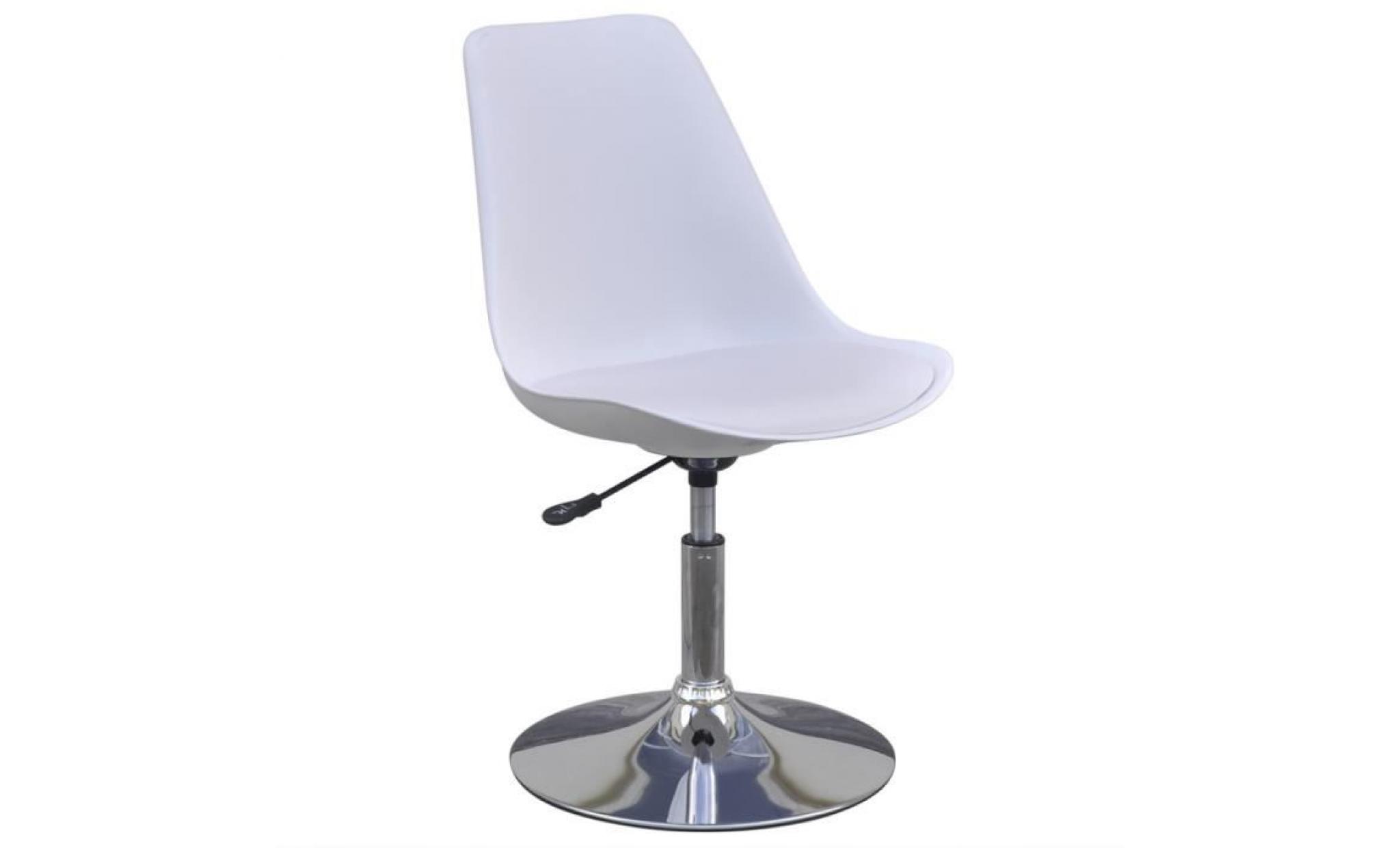 2pcs chaises de cuisine pivotantes blanc réglables en hauteur tabouret de bar bureau ou café avec dossier ergonomique pas cher