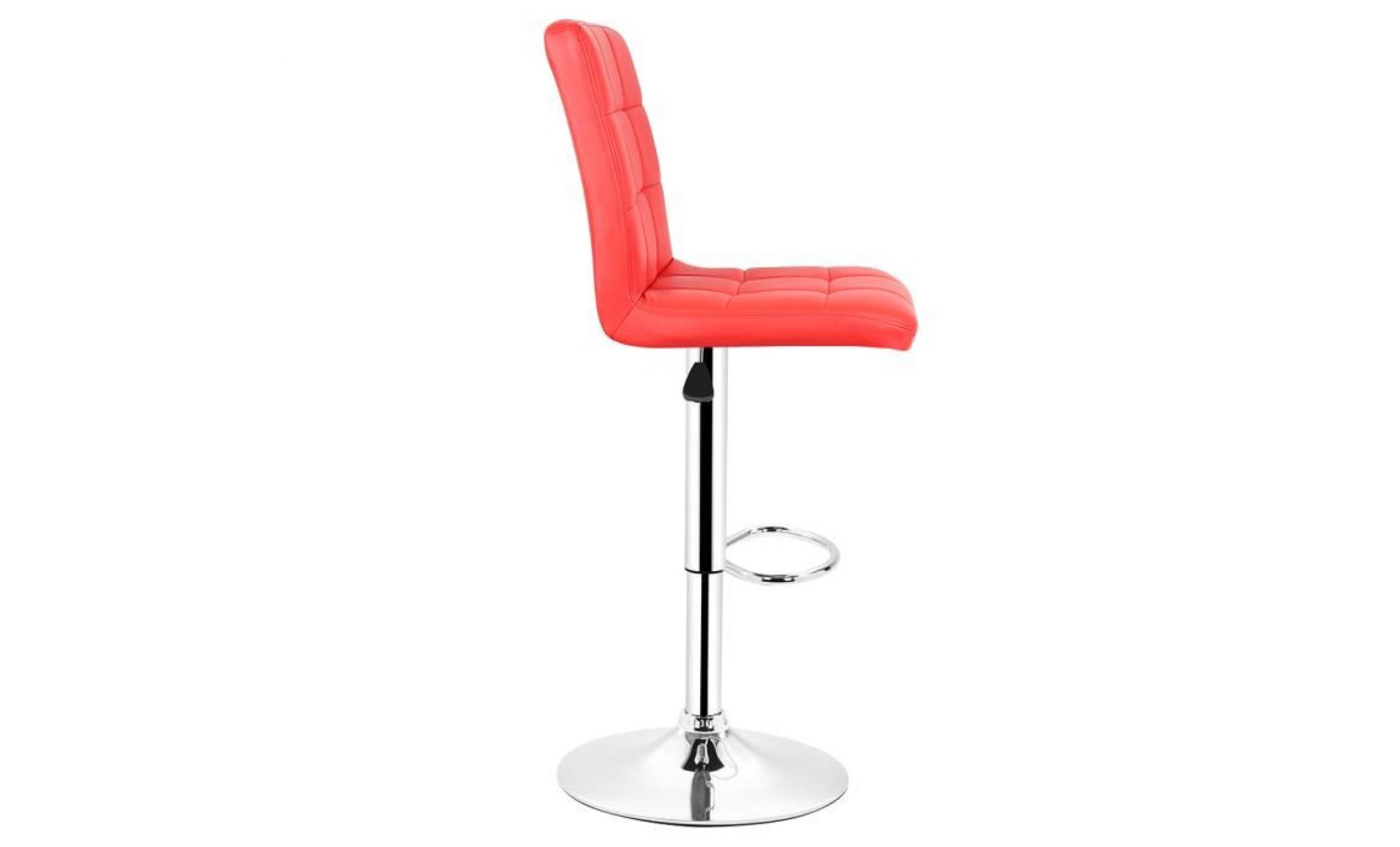 2pcs rouge   tabouret de bar chaise de bar pu hauteur réglable  @ bonachat