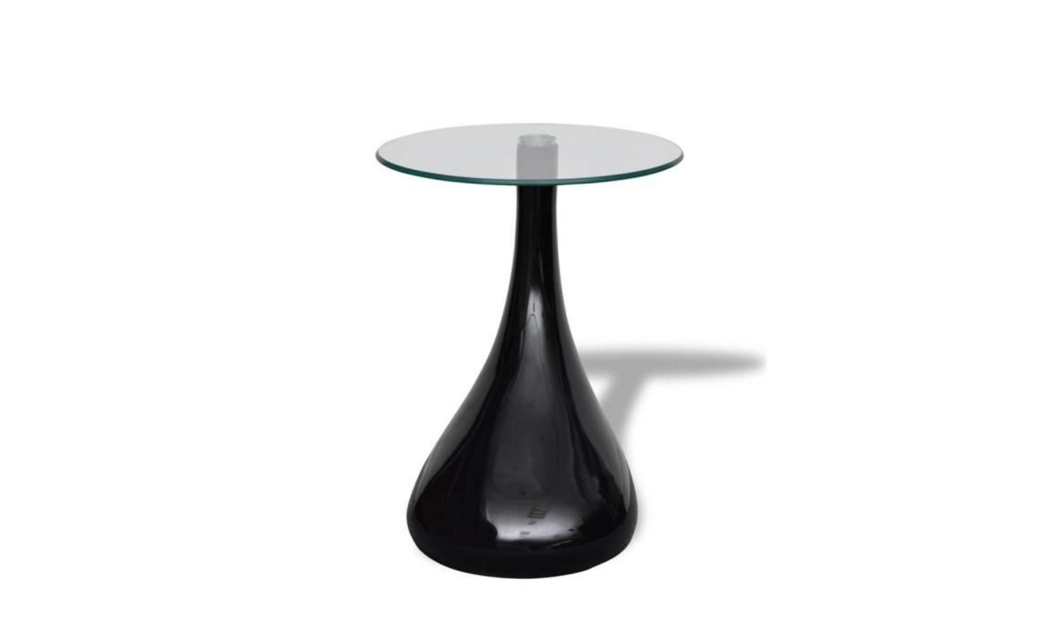 2pcs table basse de salon laquée design en forme d'une goutte d'eau noire pas cher
