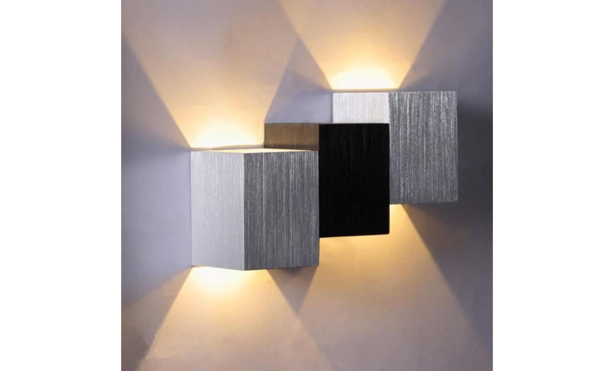 2w ac applique murale en forme de carré en aluminium led pour intérieur salon chambre cuisine décoration l'éclairage d'intérieur