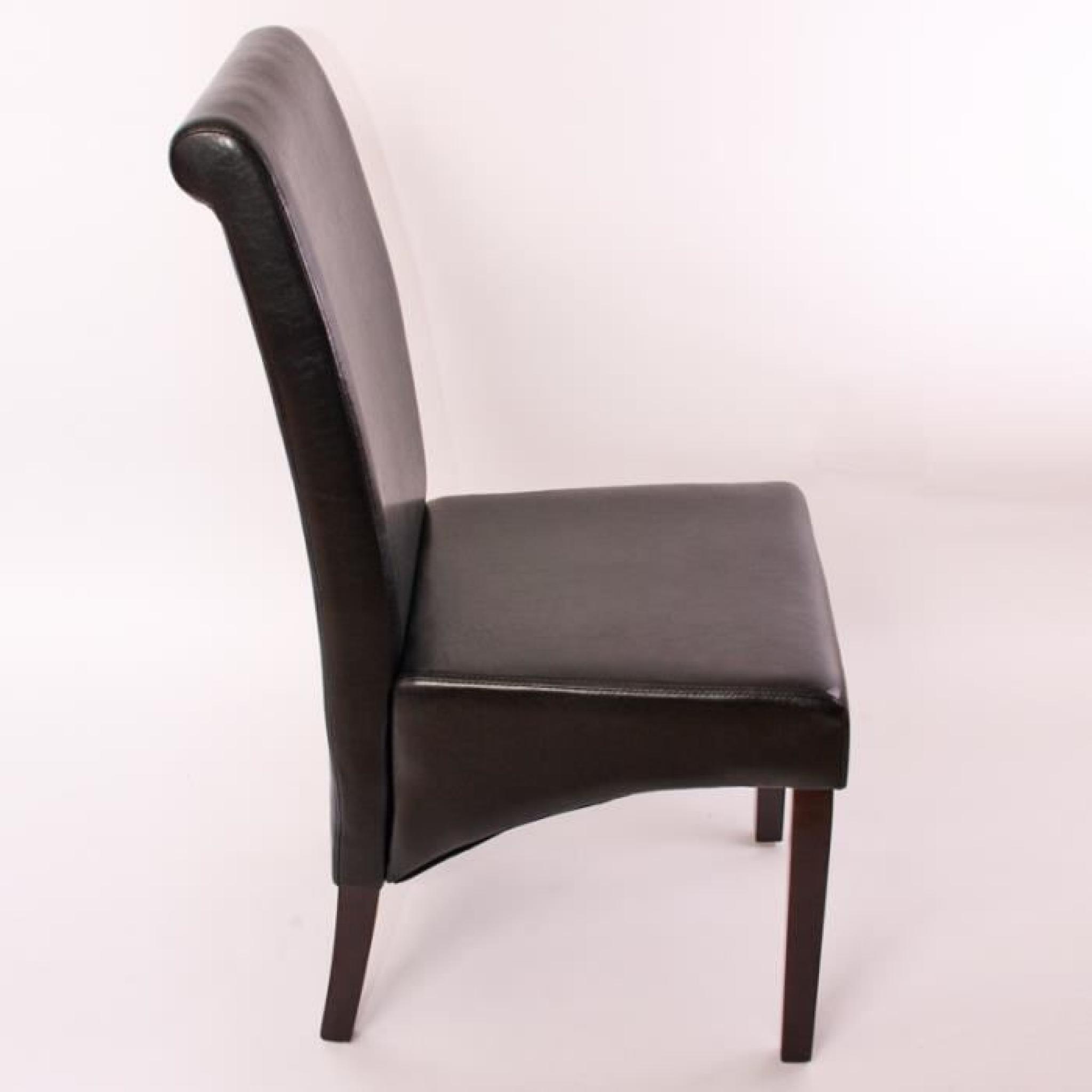 2x chaise de séjour M37, cuir reconstitué, noir/pieds foncés pas cher