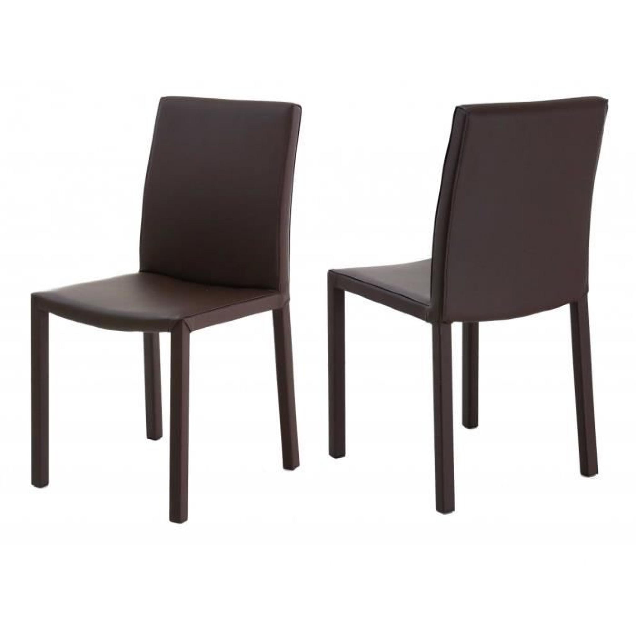 2x Chaise design marron Nunzia - Id'Click pas cher