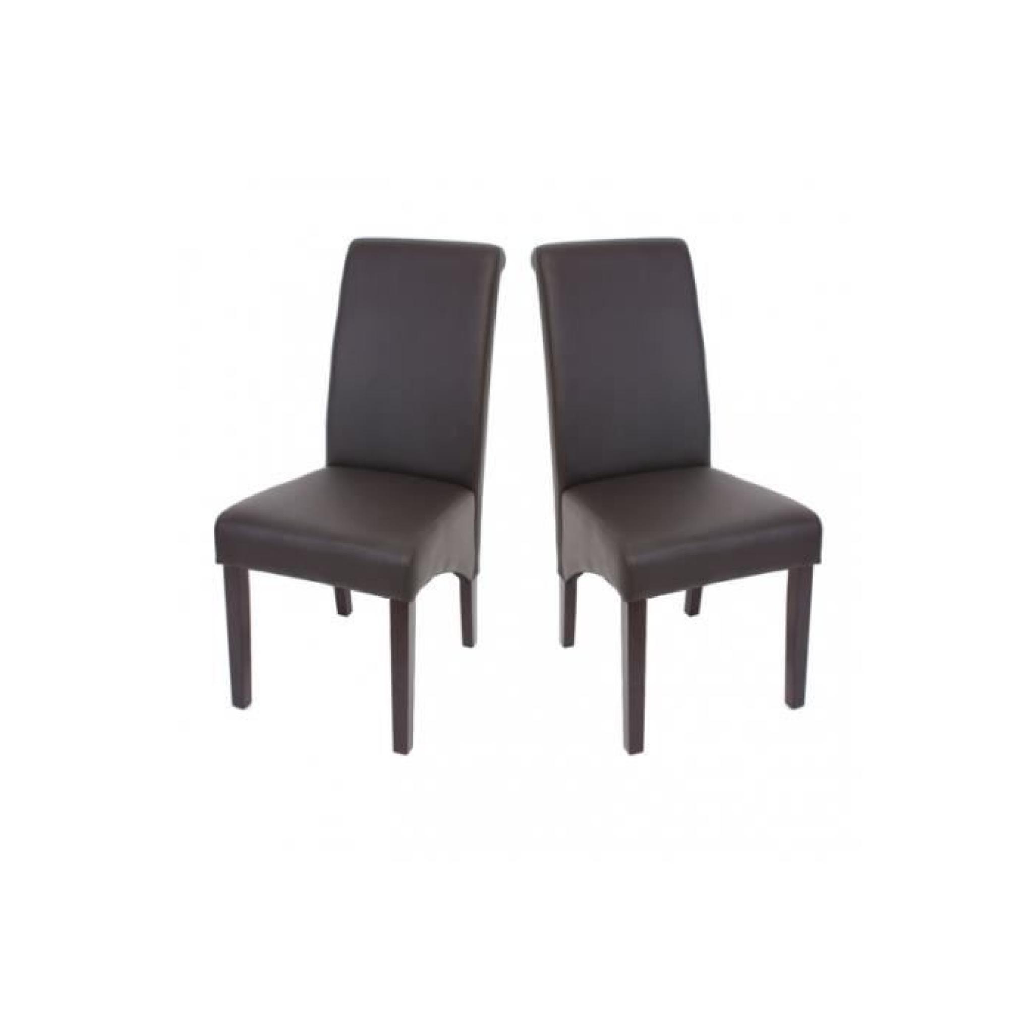  2x chaise inclinable en similicuir  ~ mat, brun, pieds noirs