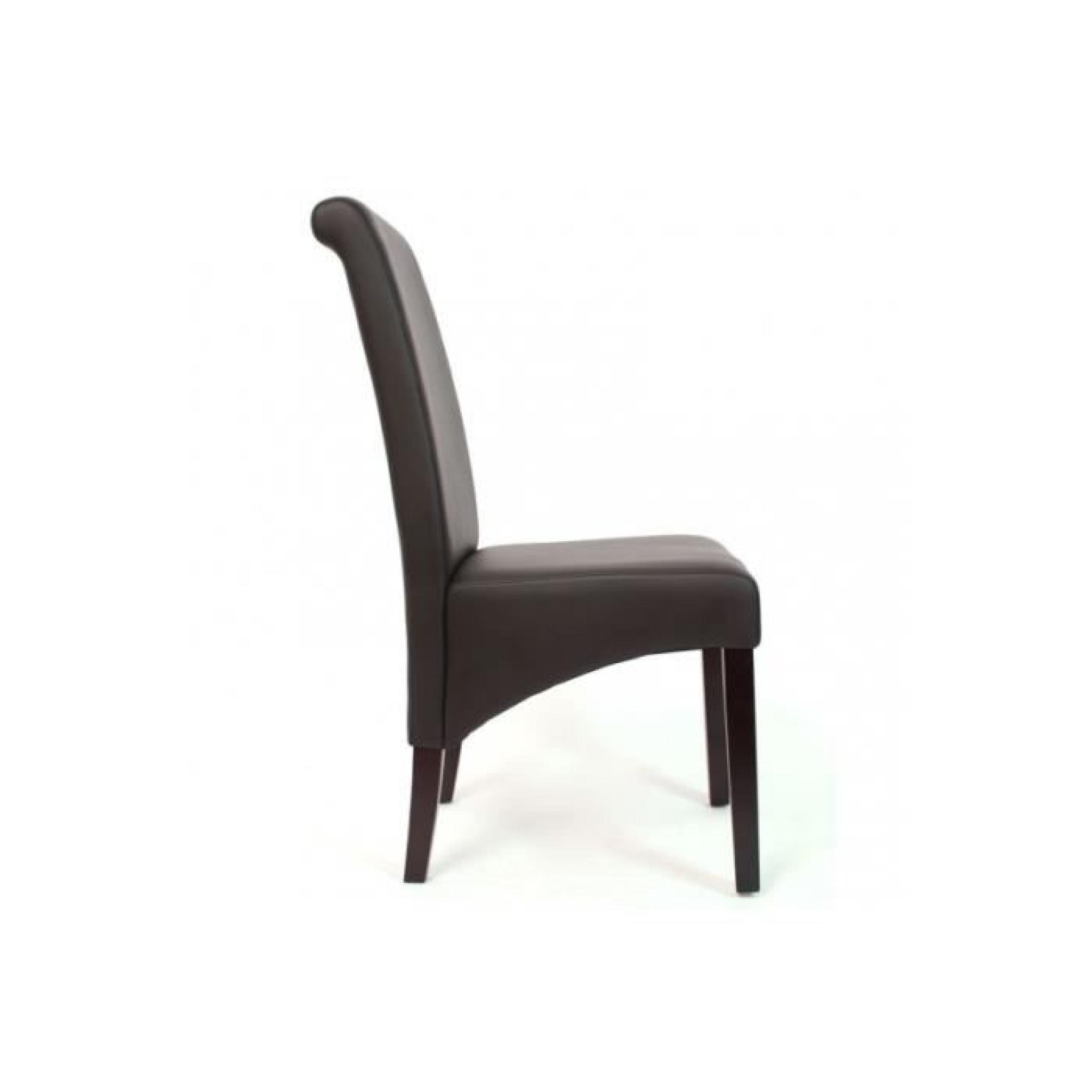  2x chaise inclinable en similicuir  ~ mat, brun, pieds noirs pas cher