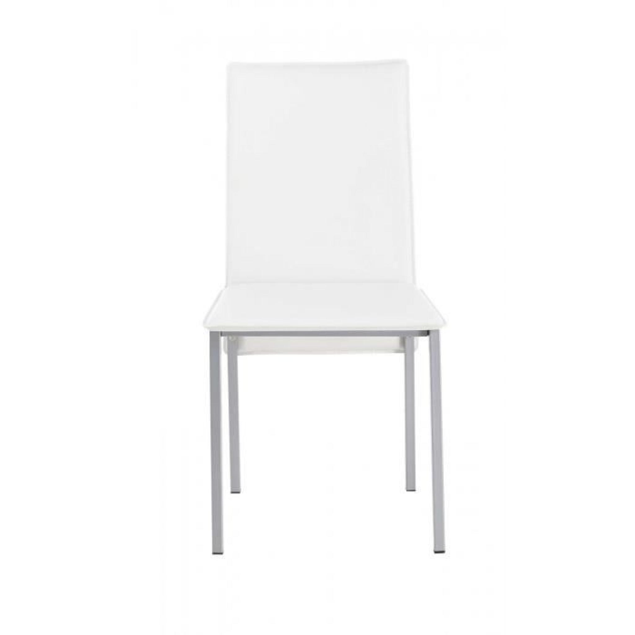 2x Chaise PU blanc Ines - Id'Click