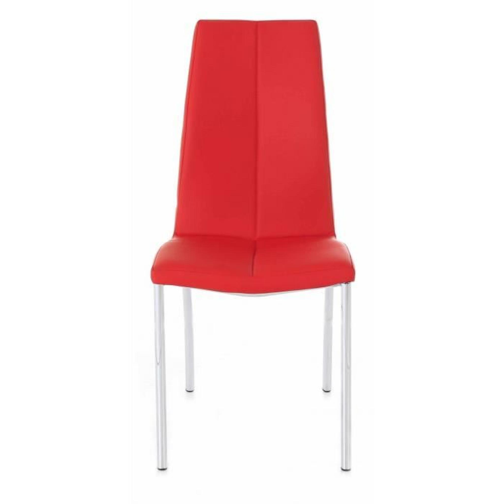 2x Chaise PU rouge Aura - Id'Click