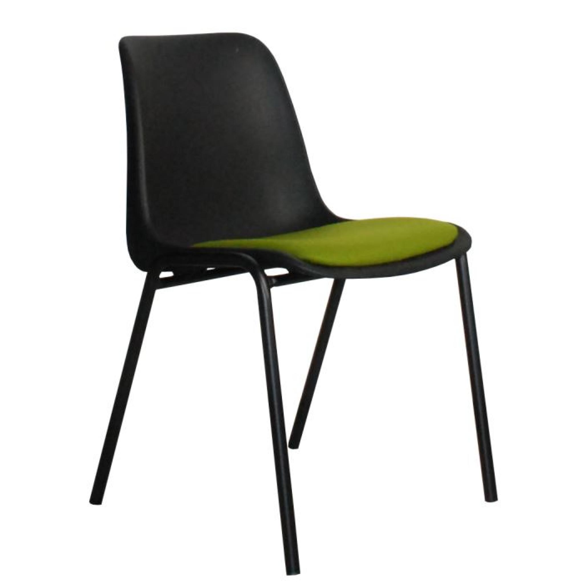 Chaise design noire assise verte 