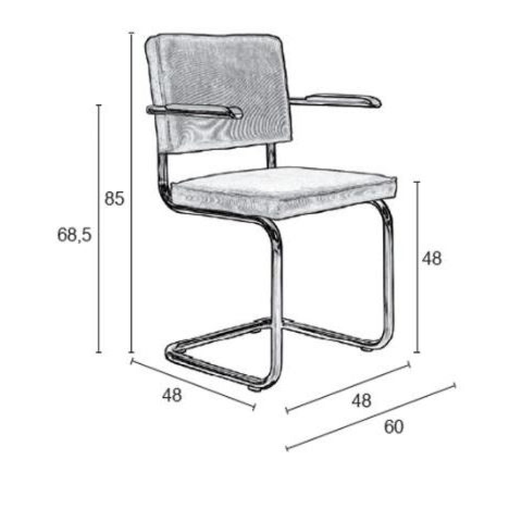 Chaise design ridge rib blanche - Lot de deux -… pas cher