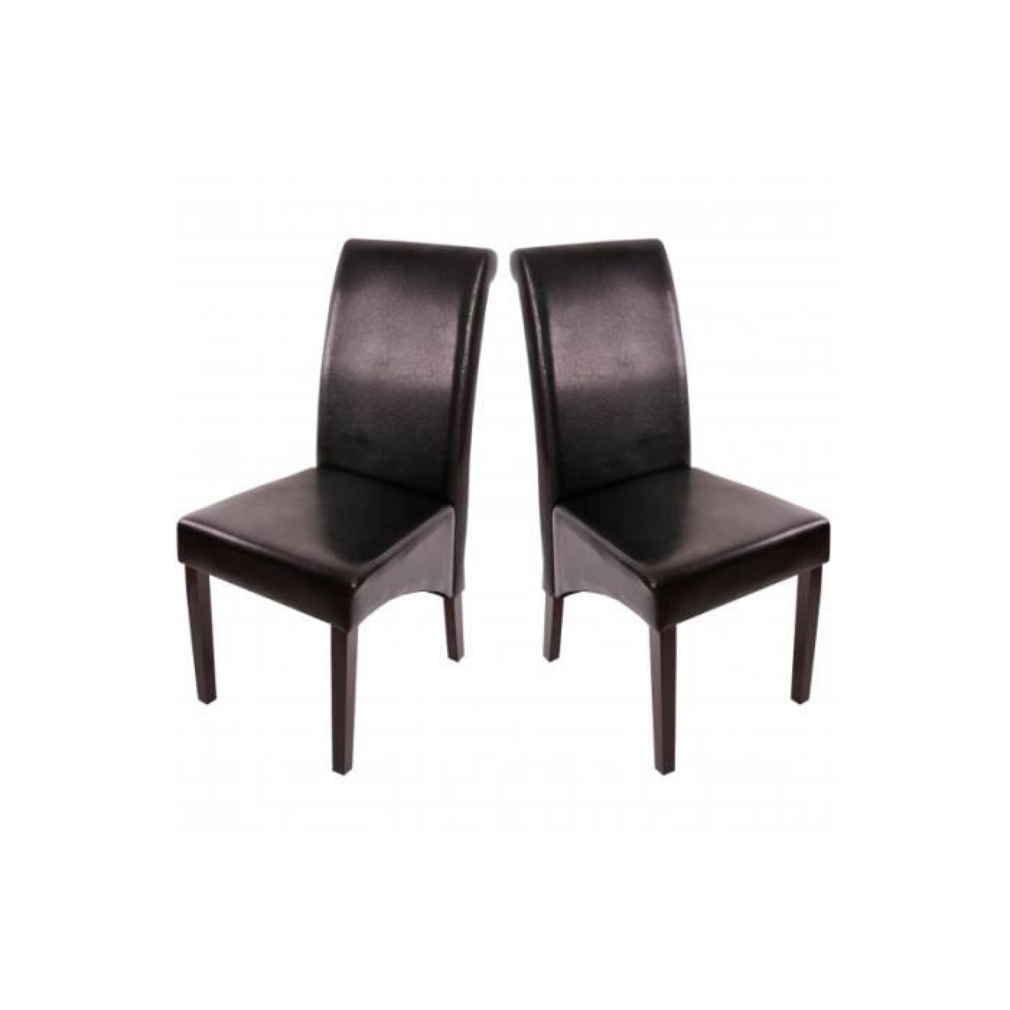 2x Salle Chaise inclinable en cuir M37 ~, noir, pieds noirs