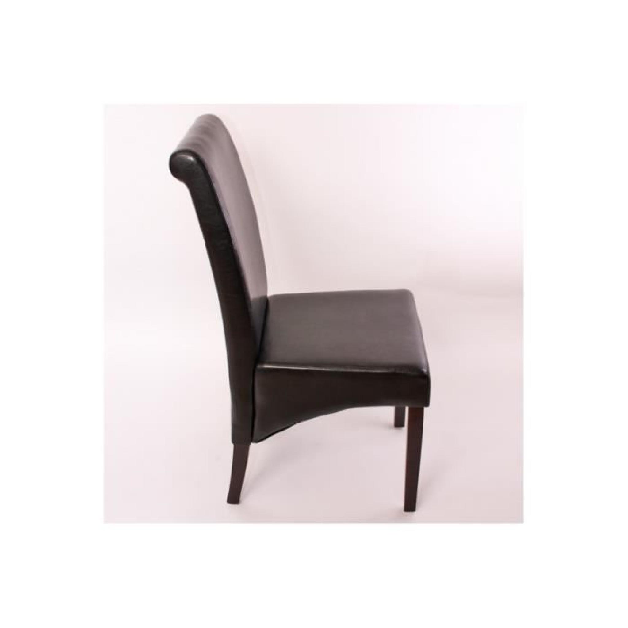 2x Salle Chaise inclinable en cuir M37 ~, noir, pieds noirs pas cher