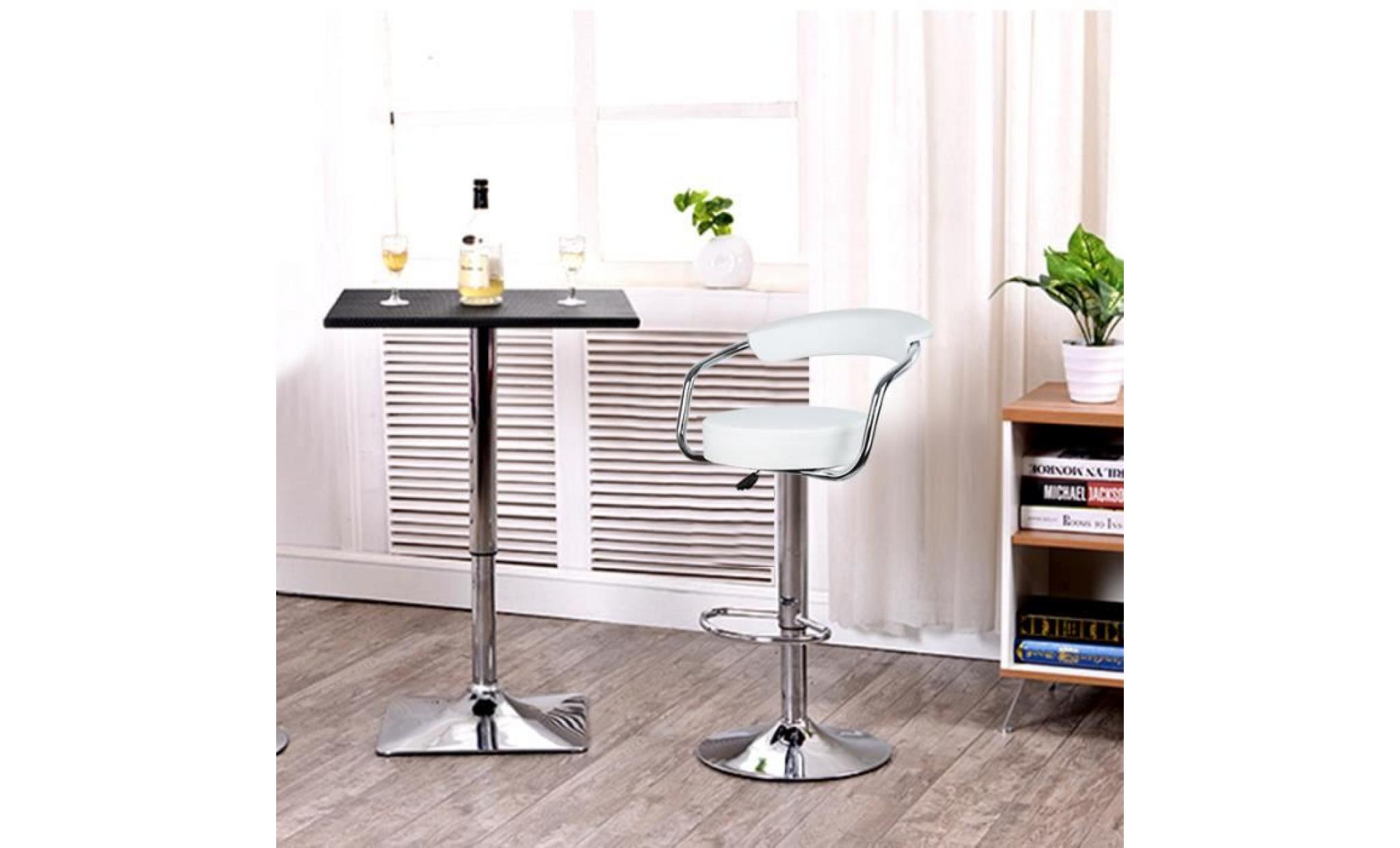 2× tabouret de bar en en similicuir   réglable et pivotant   chaises blanc