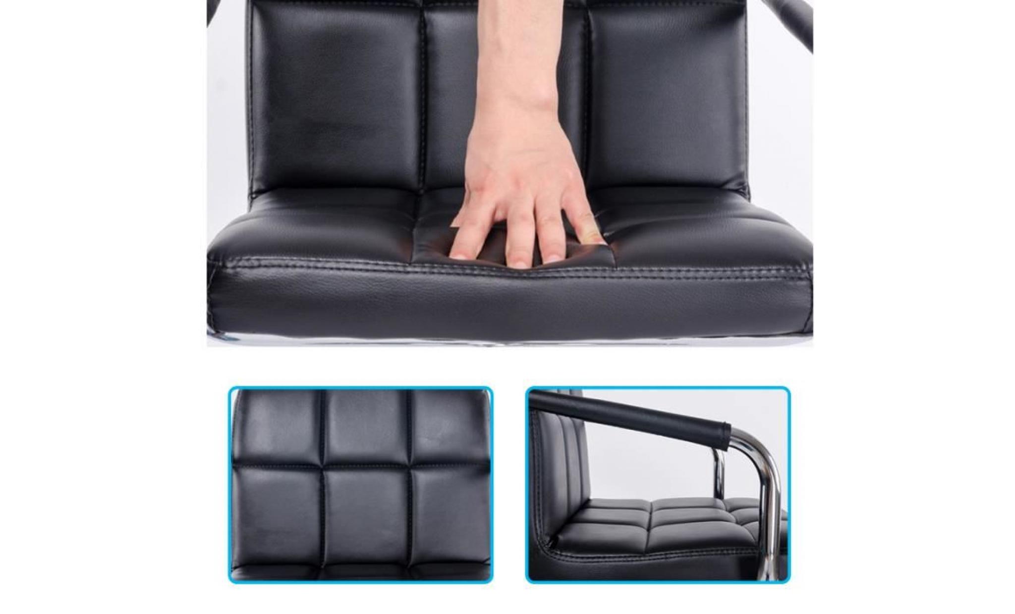 2x tabourets de bar (noir) chaise de bar chaise lounge avec dossier et accoudoir, hauteur réglable de 62,0 à 82,5 cm pas cher