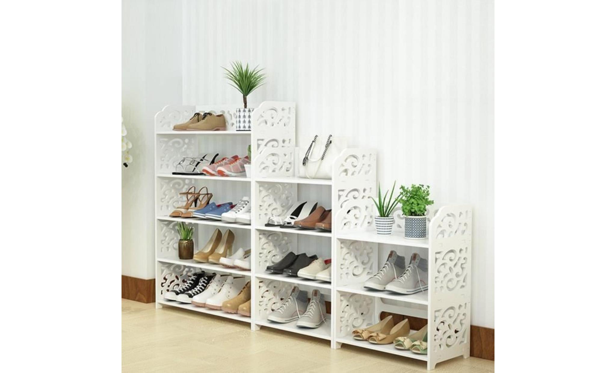 3/4/5 tier etagère de chaussure en bois composite bibliothèque meuble de rangement etagère pas cher