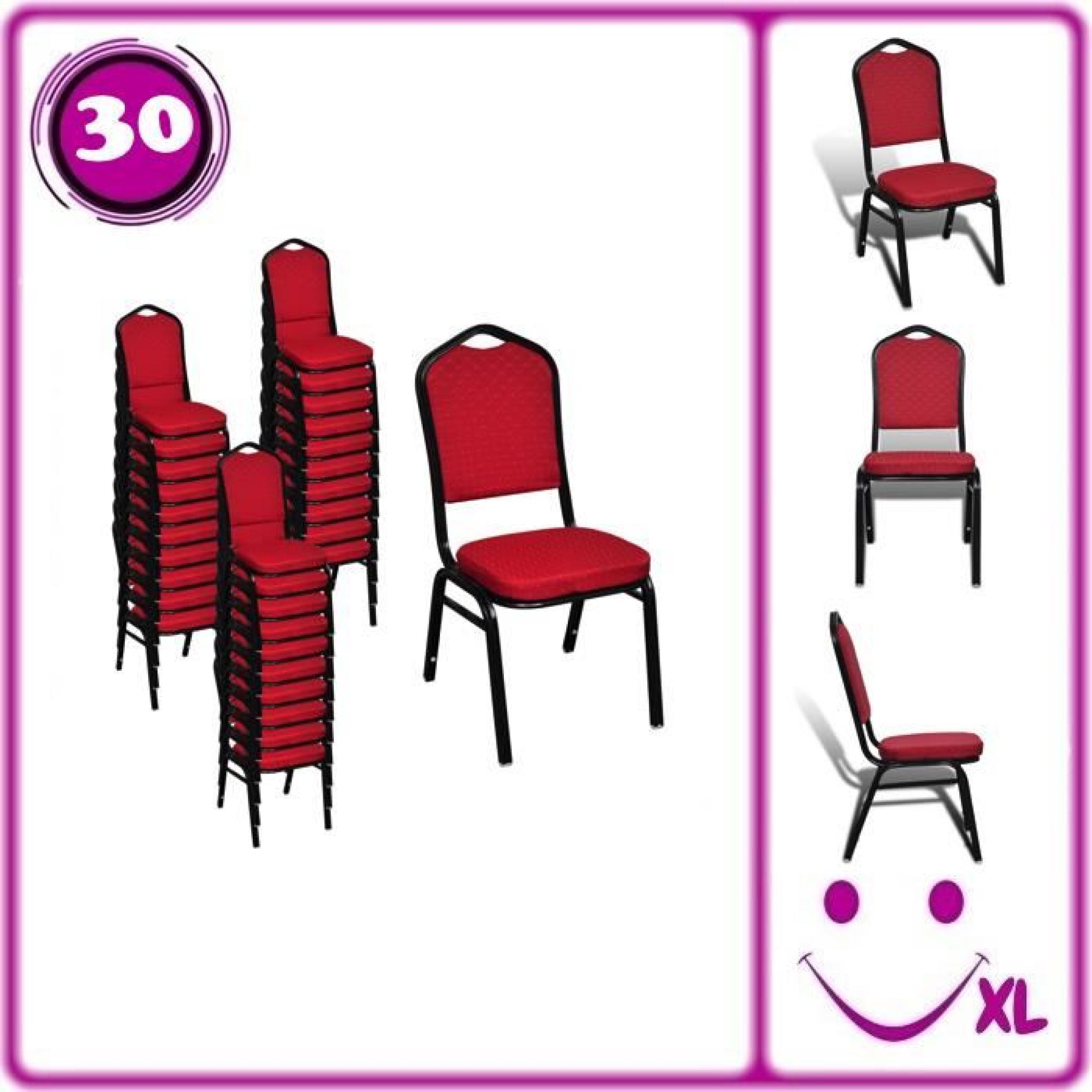 30 piéces Set de chaises tapissées de salle à manger Rouge