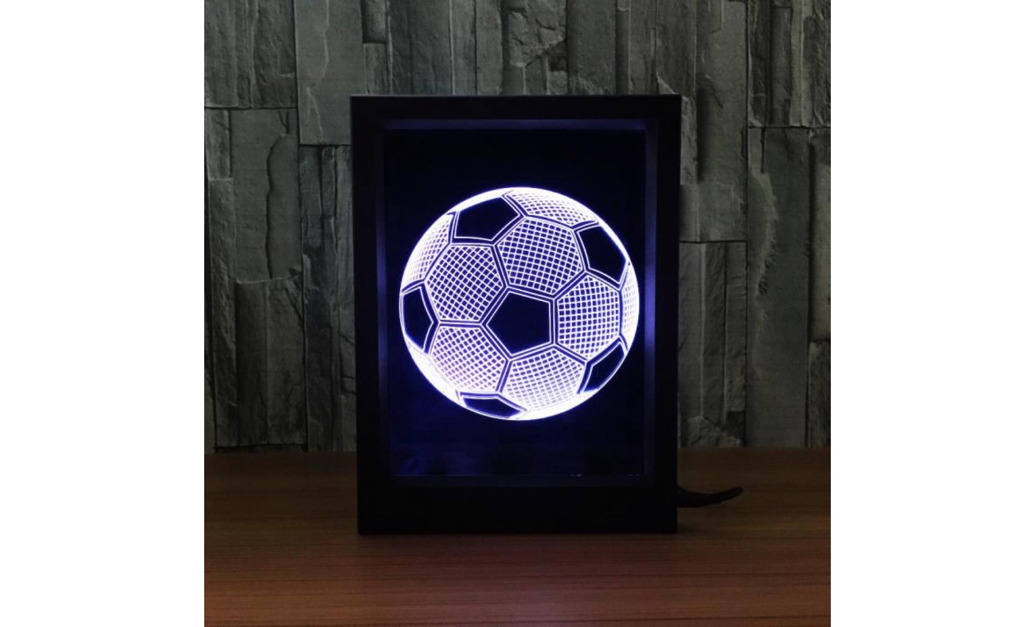 3d illusion optic lamps led night light soccer photo frame creative gift visual pageare2244 pageare2244 pas cher