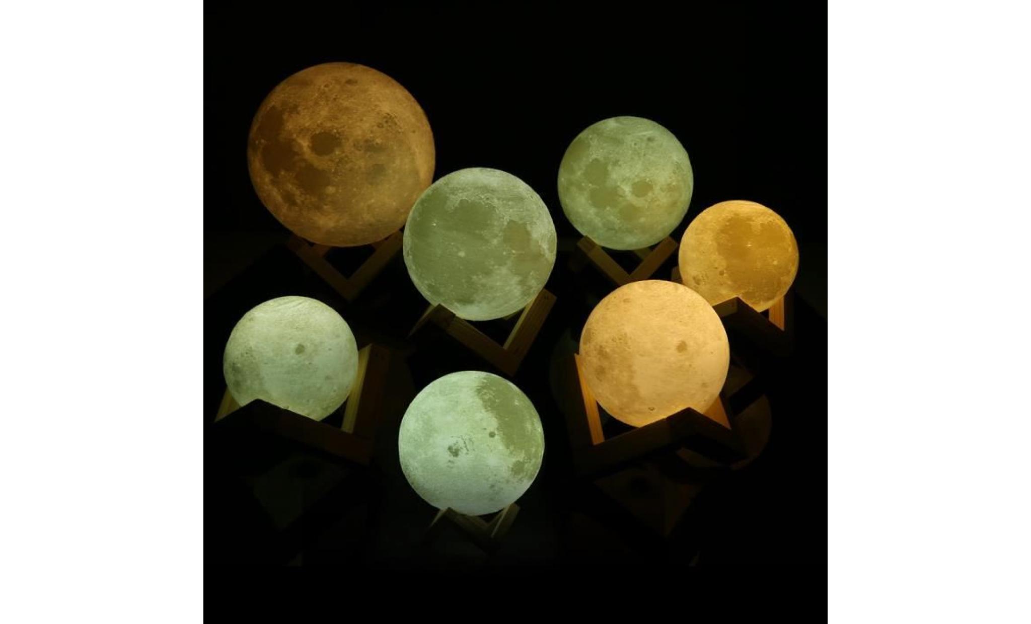 lampe de lune 10cm   lune imprimée en 3d   meilleur cadeau pour les enfants, amis, amants   avec usb et support en bois pas cher