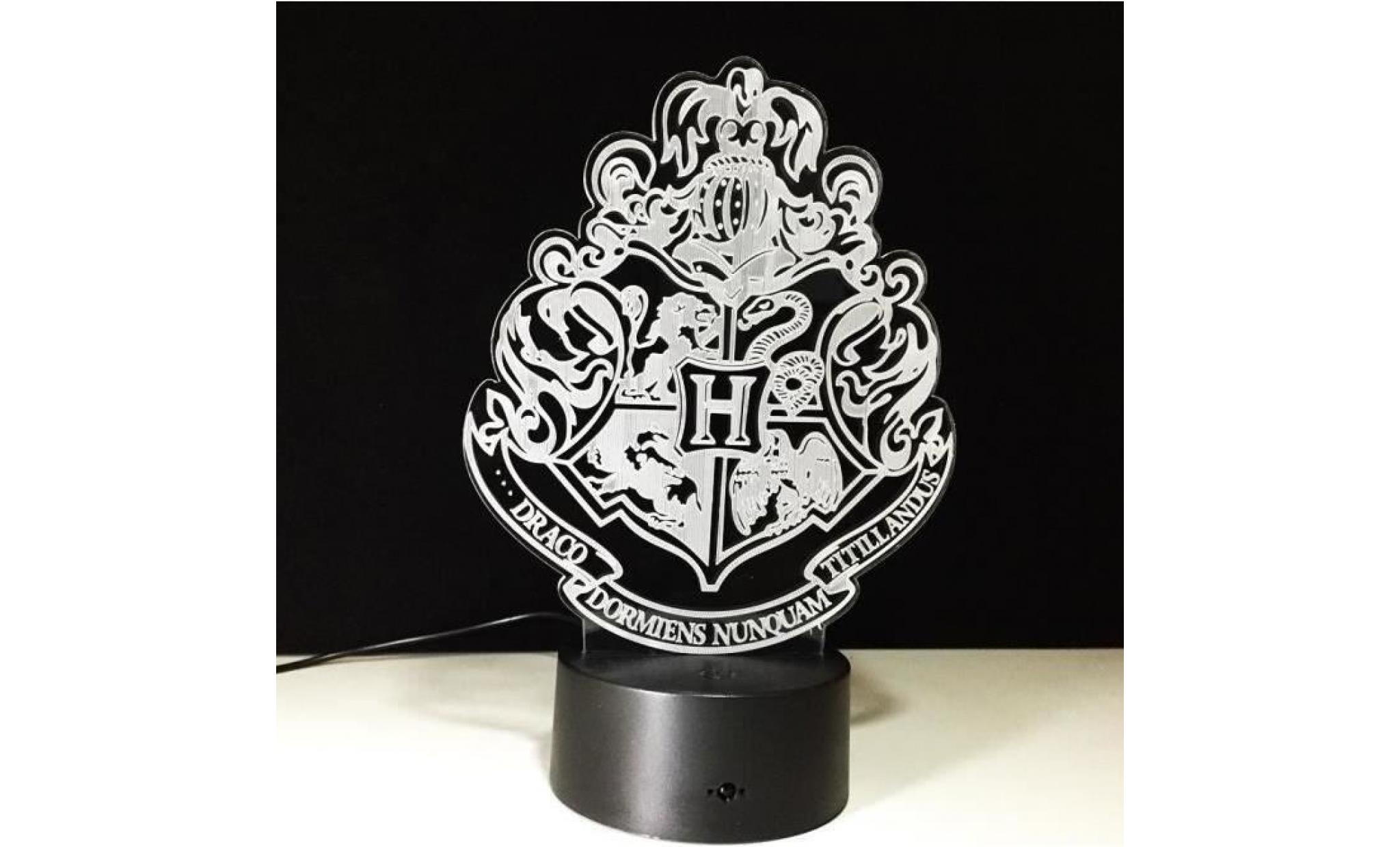 3d nuit lumière lampe acrylique hogwarts harry potter École de magie badge neuf pas cher