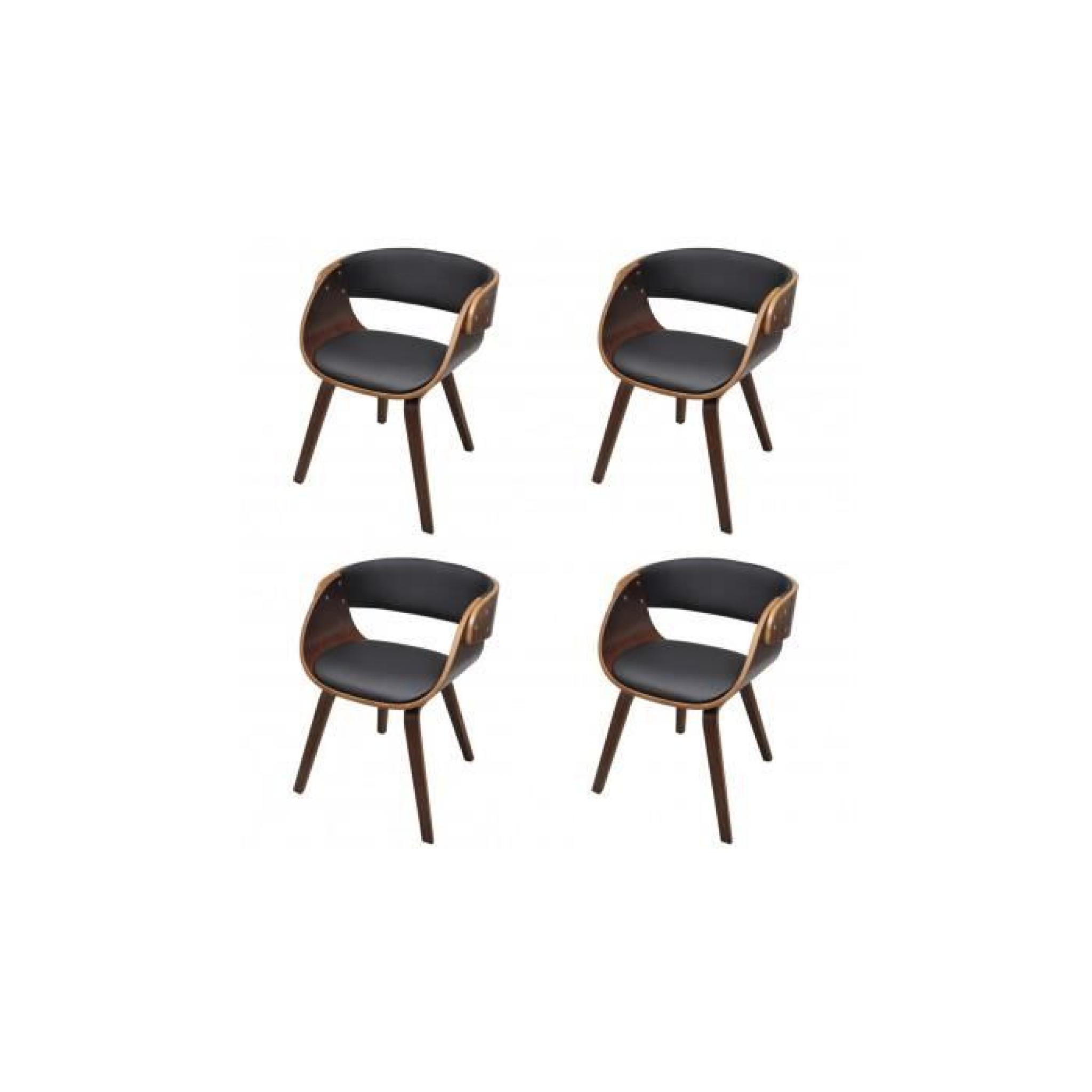 4 chaises à accoudoirs salle à manger brun pas cher