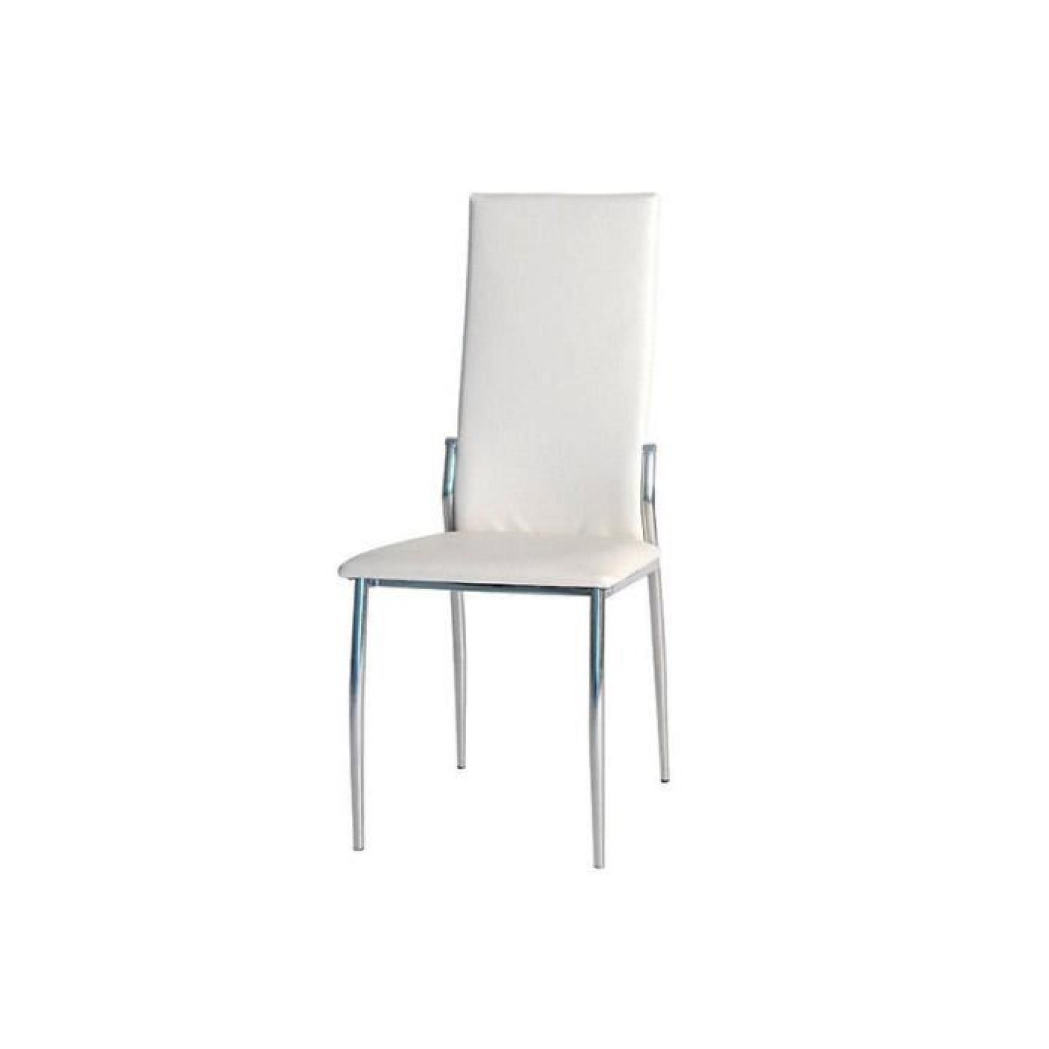 . 4 chaises blanches modernes Quadri PU.