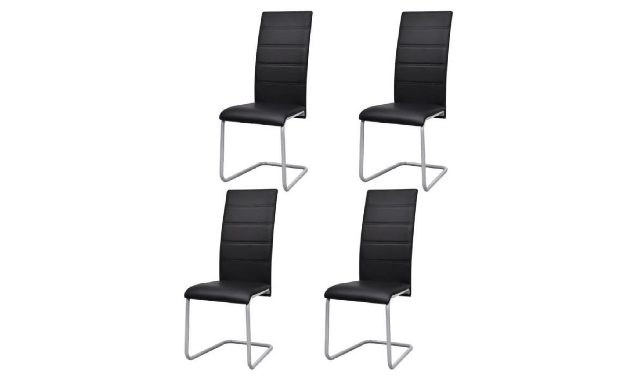 4 chaises cantilever à haut dossier noir
