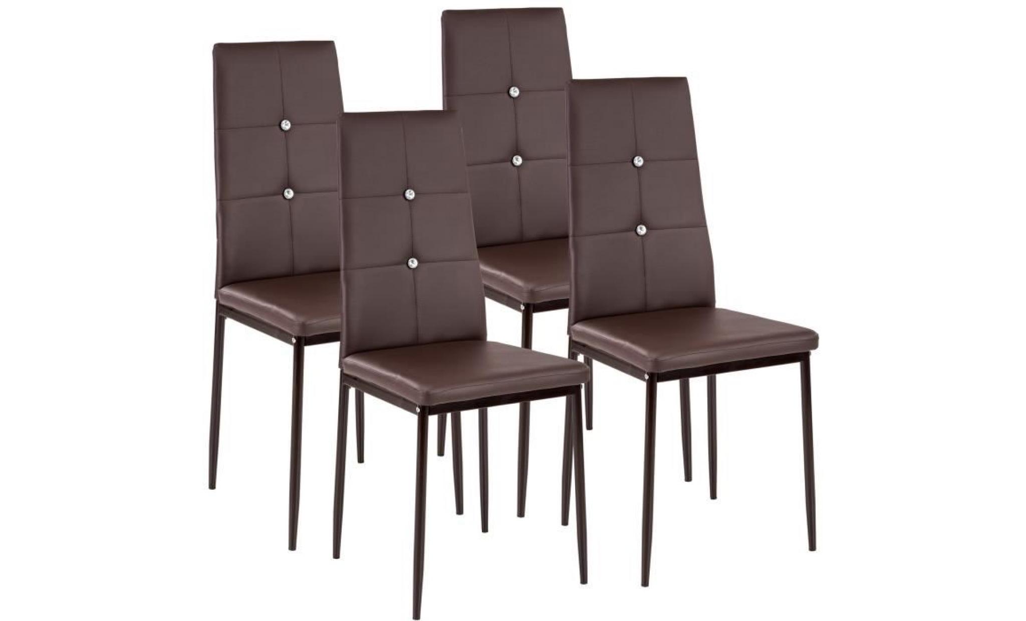 4 chaises de salle à manger, chaises de cuisine, mobilier de salon design gris tectake