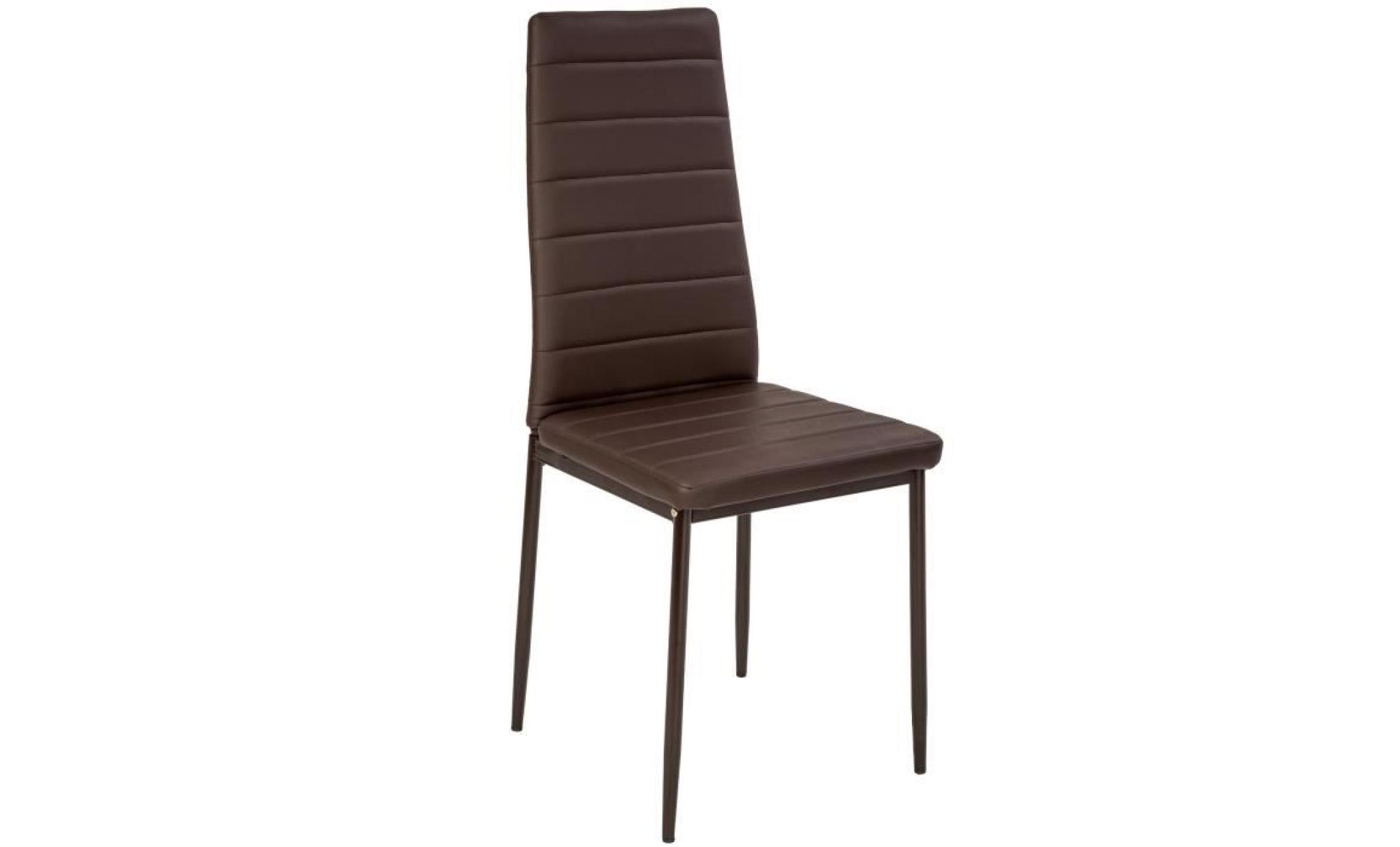 tectake 4 chaises de salle à manger ou de cuisine design épuré cadre en acier blanc pas cher
