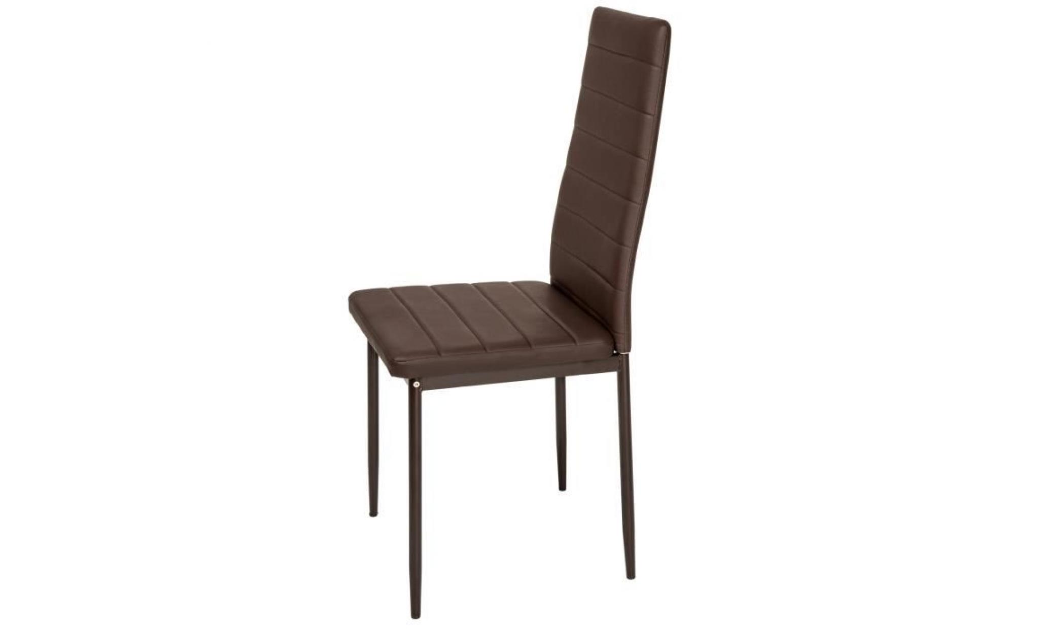 tectake 4 chaises de salle à manger ou de cuisine design épuré cadre en acier beige pas cher