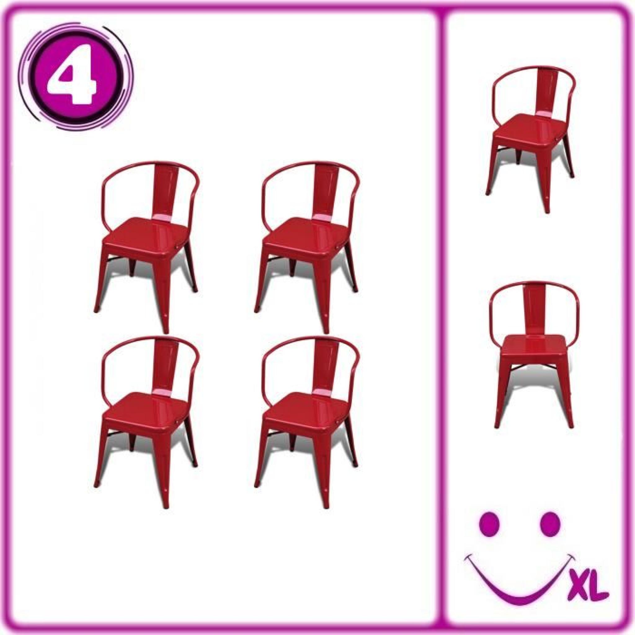 4 Chaises de salle à manger Rouge