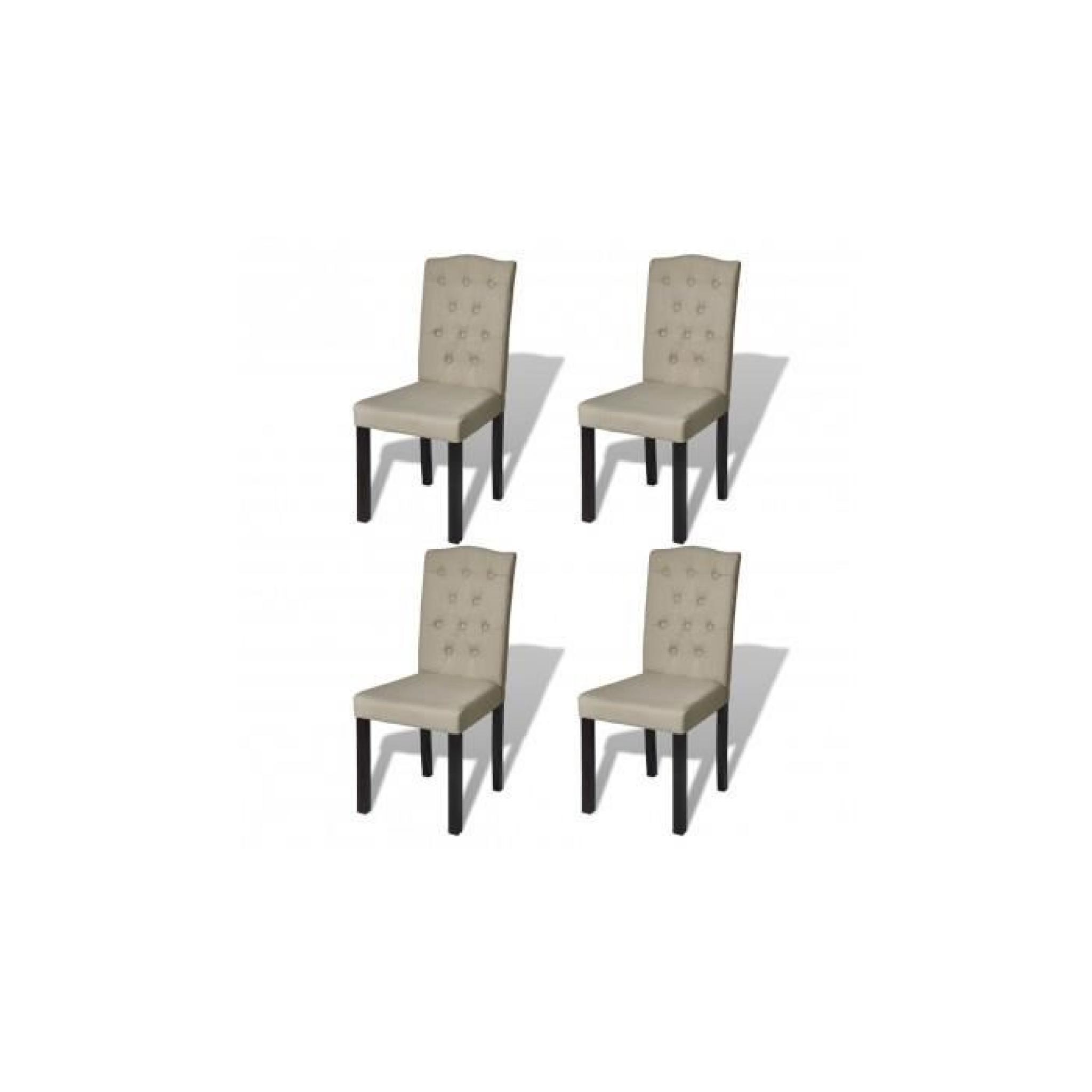 4 chaises de salle à manger salon beige