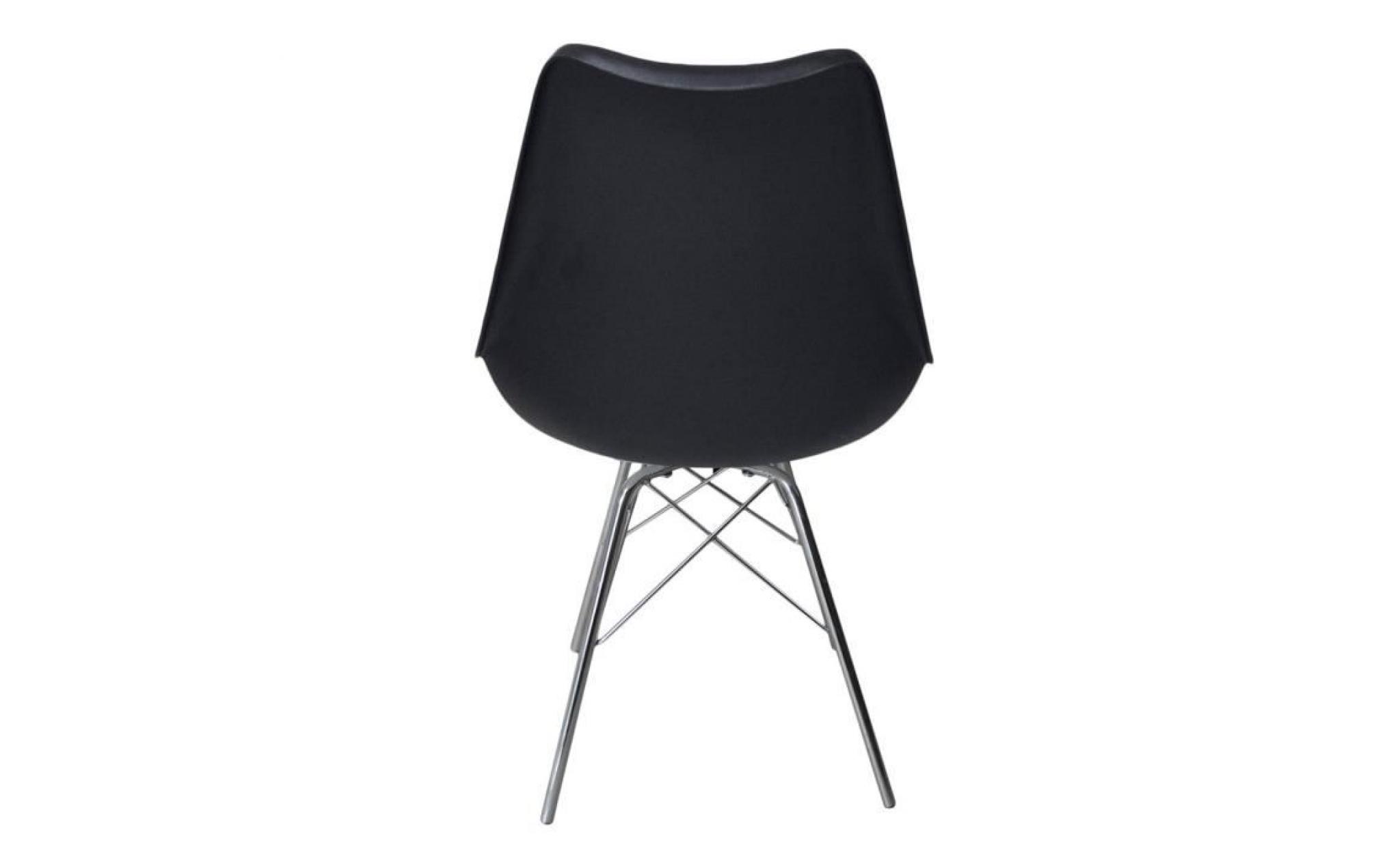 4 chaises de salle à manger tulip chaise rembourrée design contemporain nordique noir pas cher