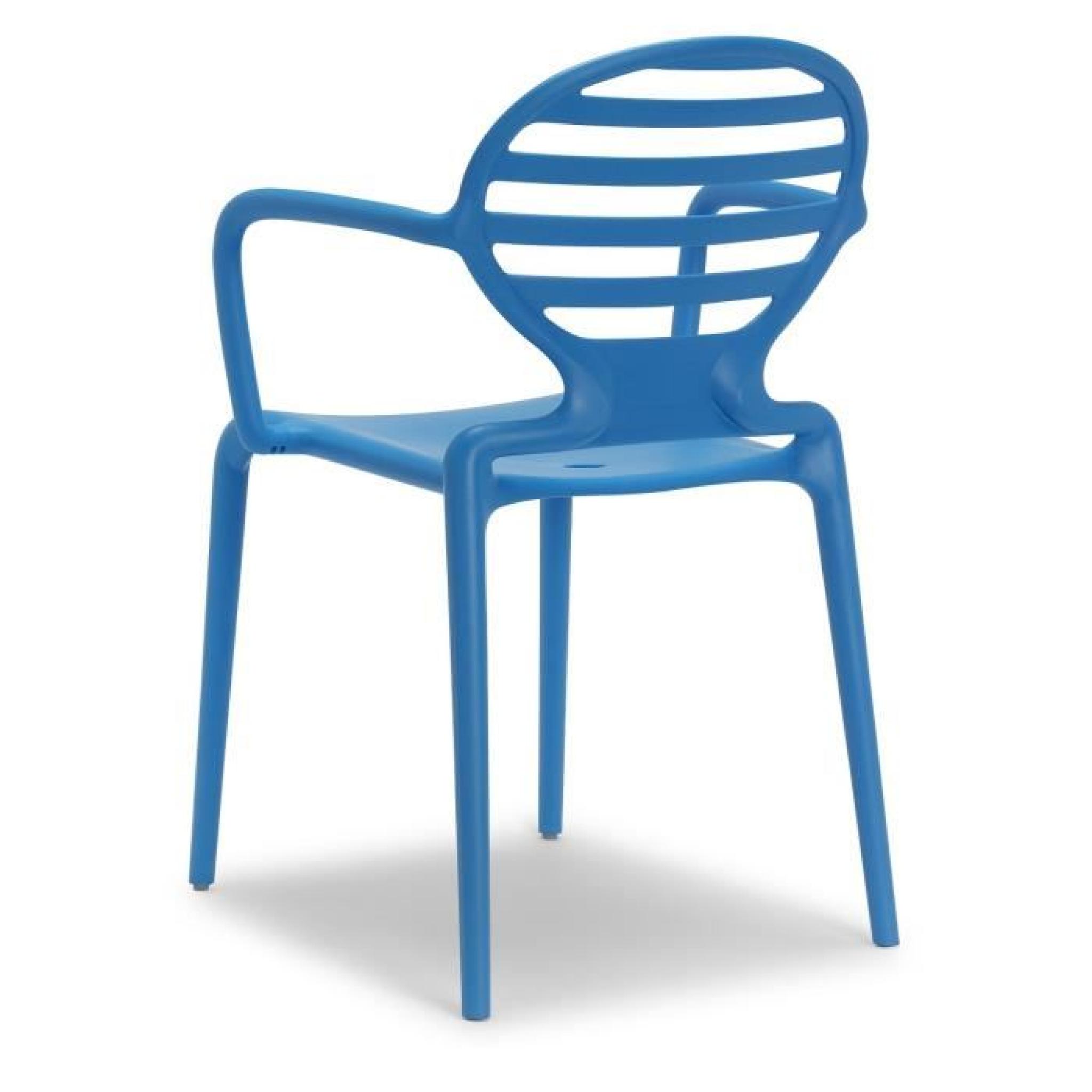 4 Chaises design bleues avec accoudoirs COKKA -…