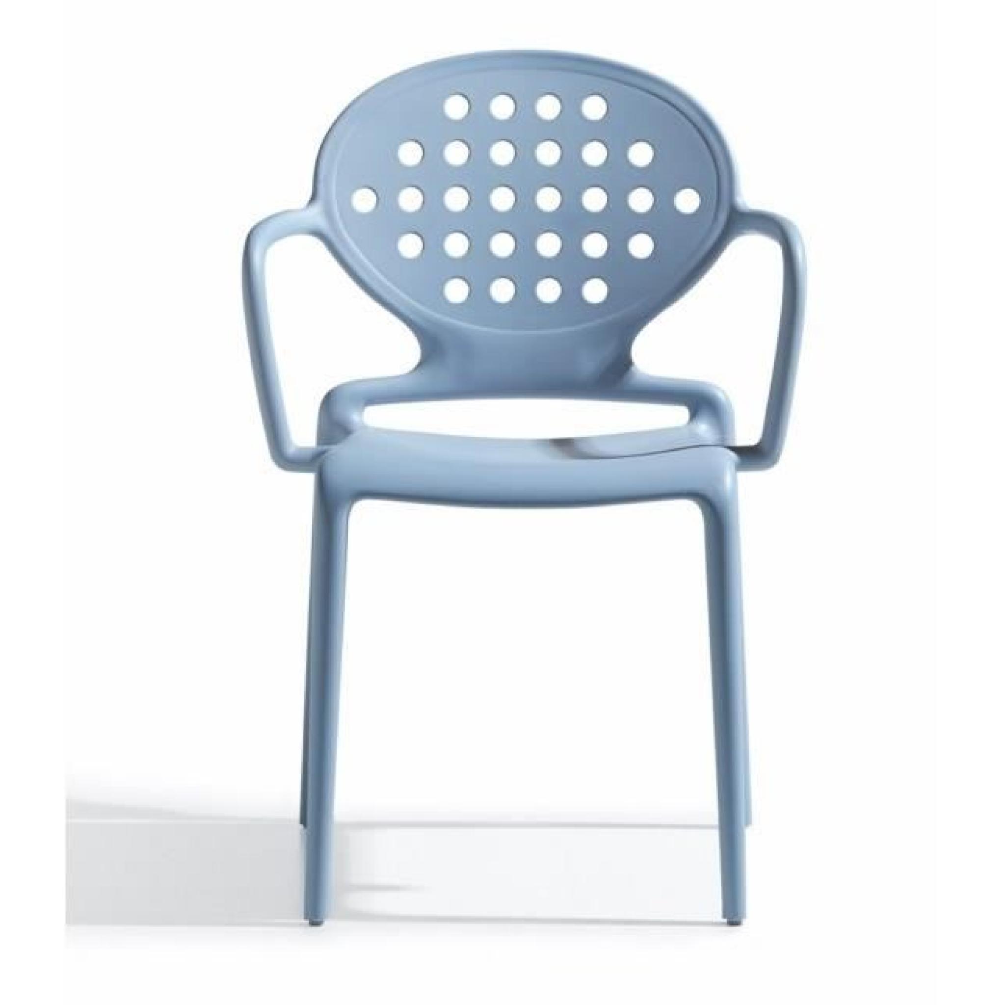 4 Chaises design bleues avec accoudoirs - COLET…