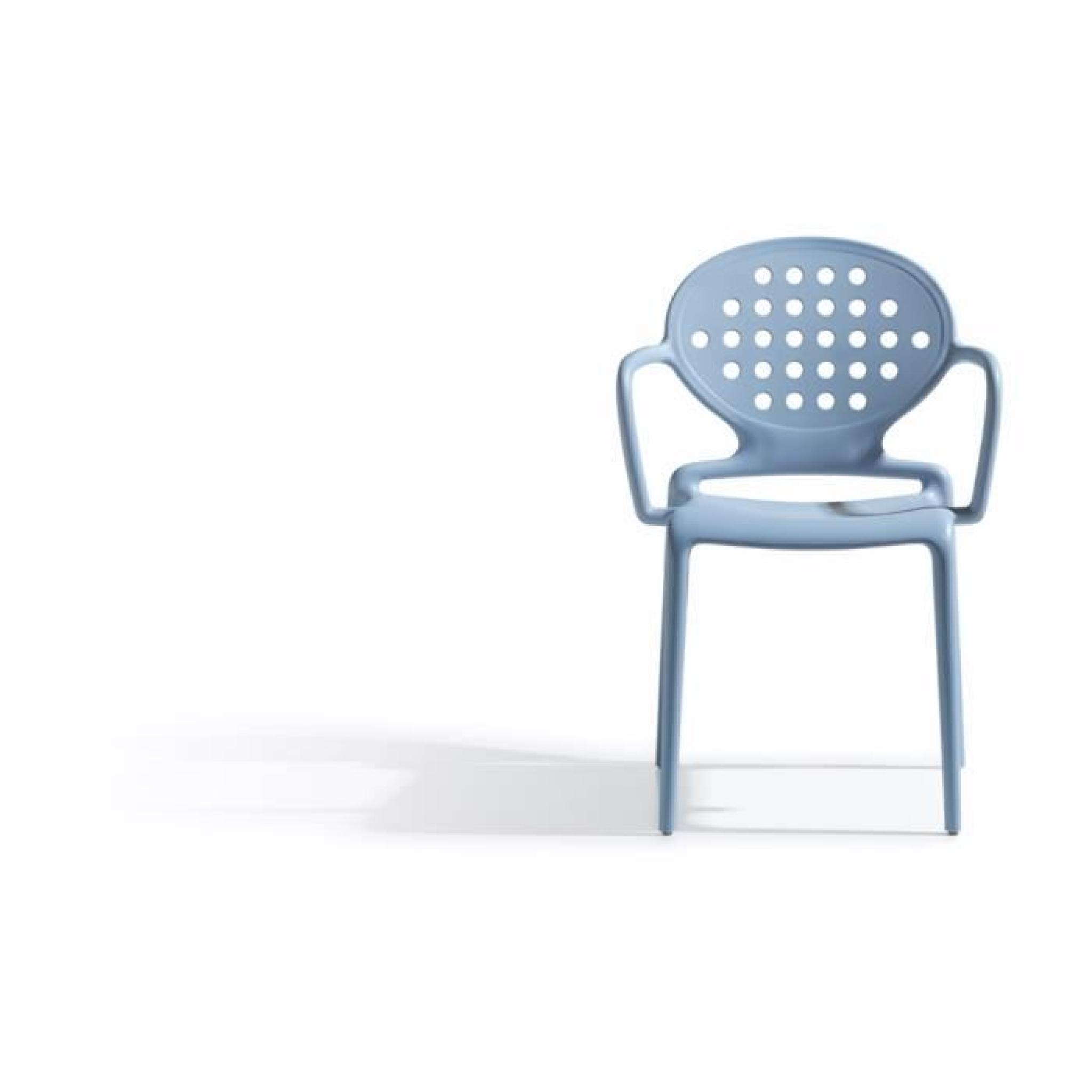 4 Chaises design bleues avec accoudoirs - COLET… pas cher