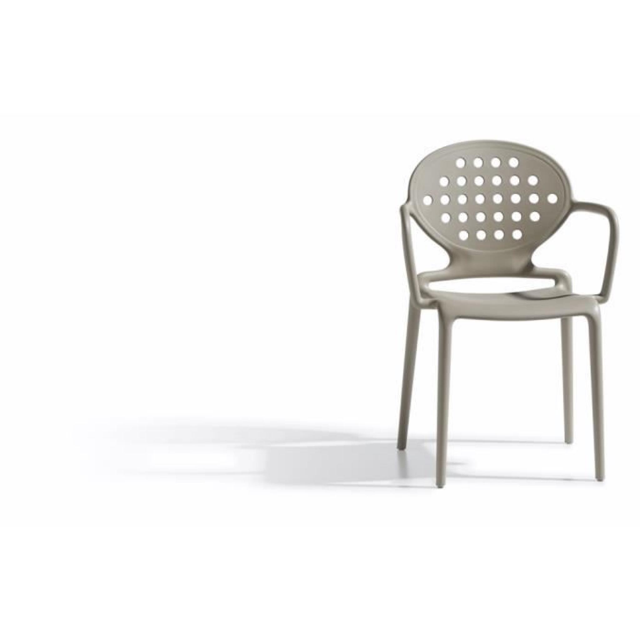 4 Chaises design gris tourterelle avec accoudoi… pas cher