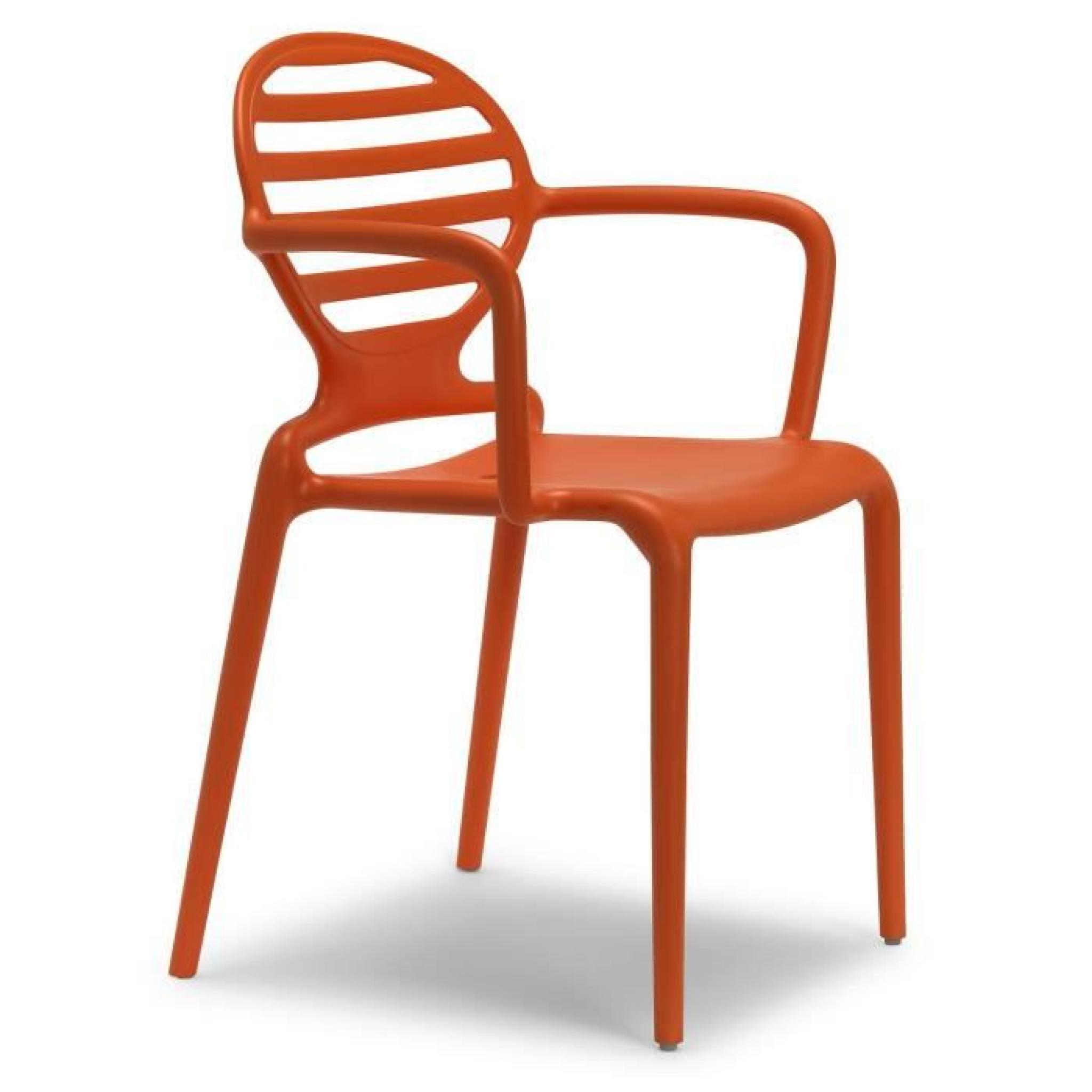 4 Chaises design oranges avec accoudoirs COKKA …