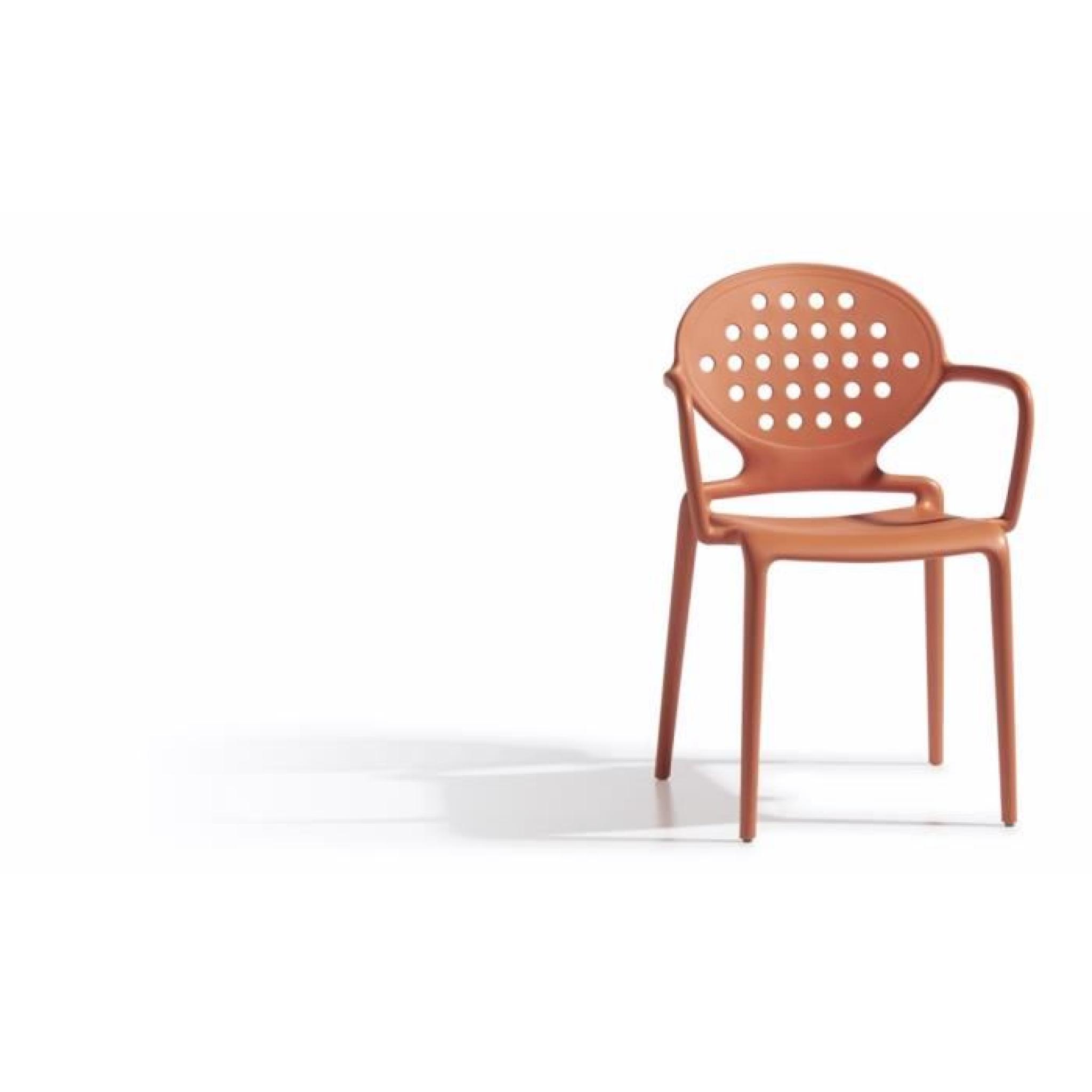 4 Chaises design oranges avec accoudoirs - COLE… pas cher