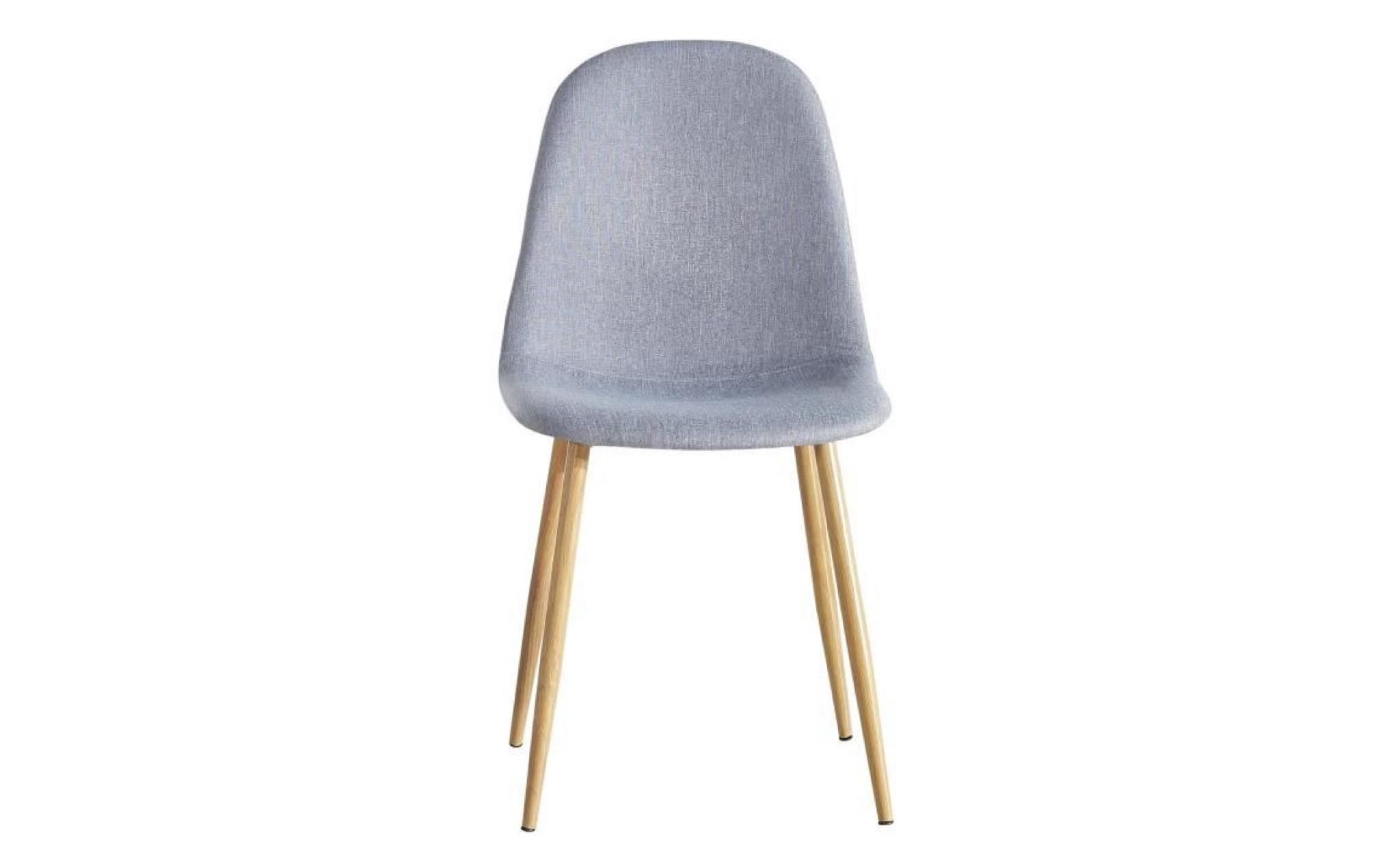 4 chaises design scandinave tissu gris clair   ansen pas cher