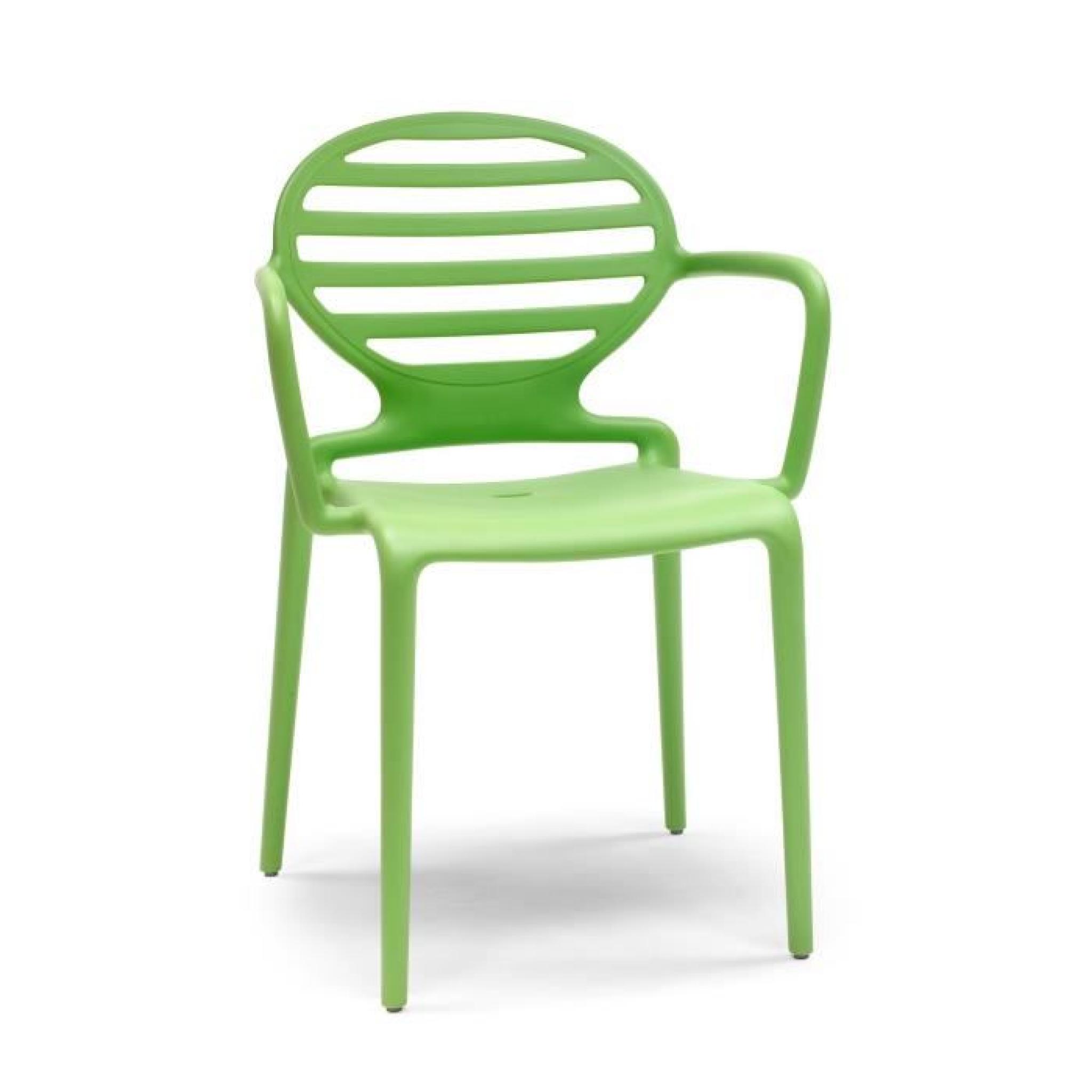 4 Chaises design vertes avec accoudoirs COKKA -…