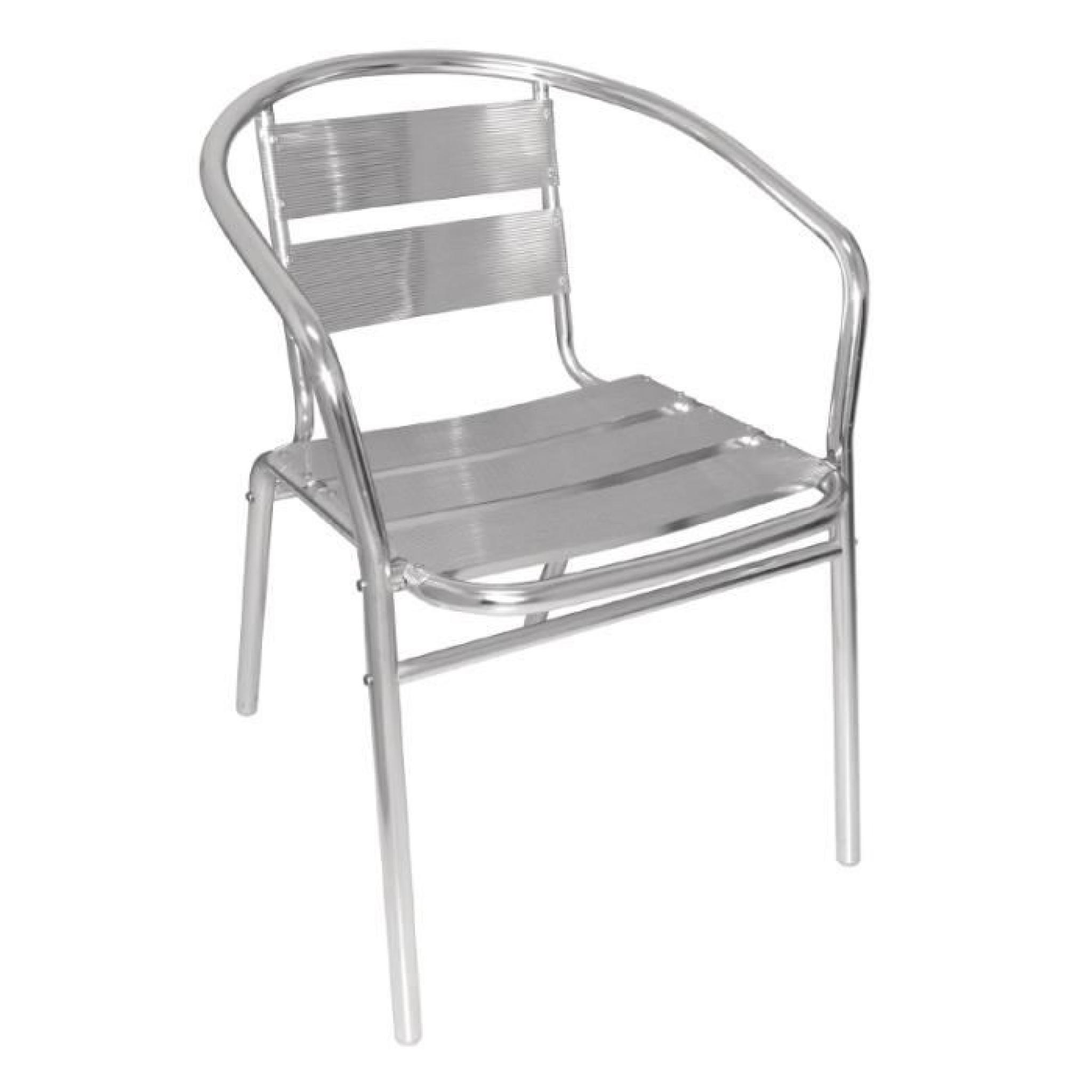 4 chaises en aluminium empilables